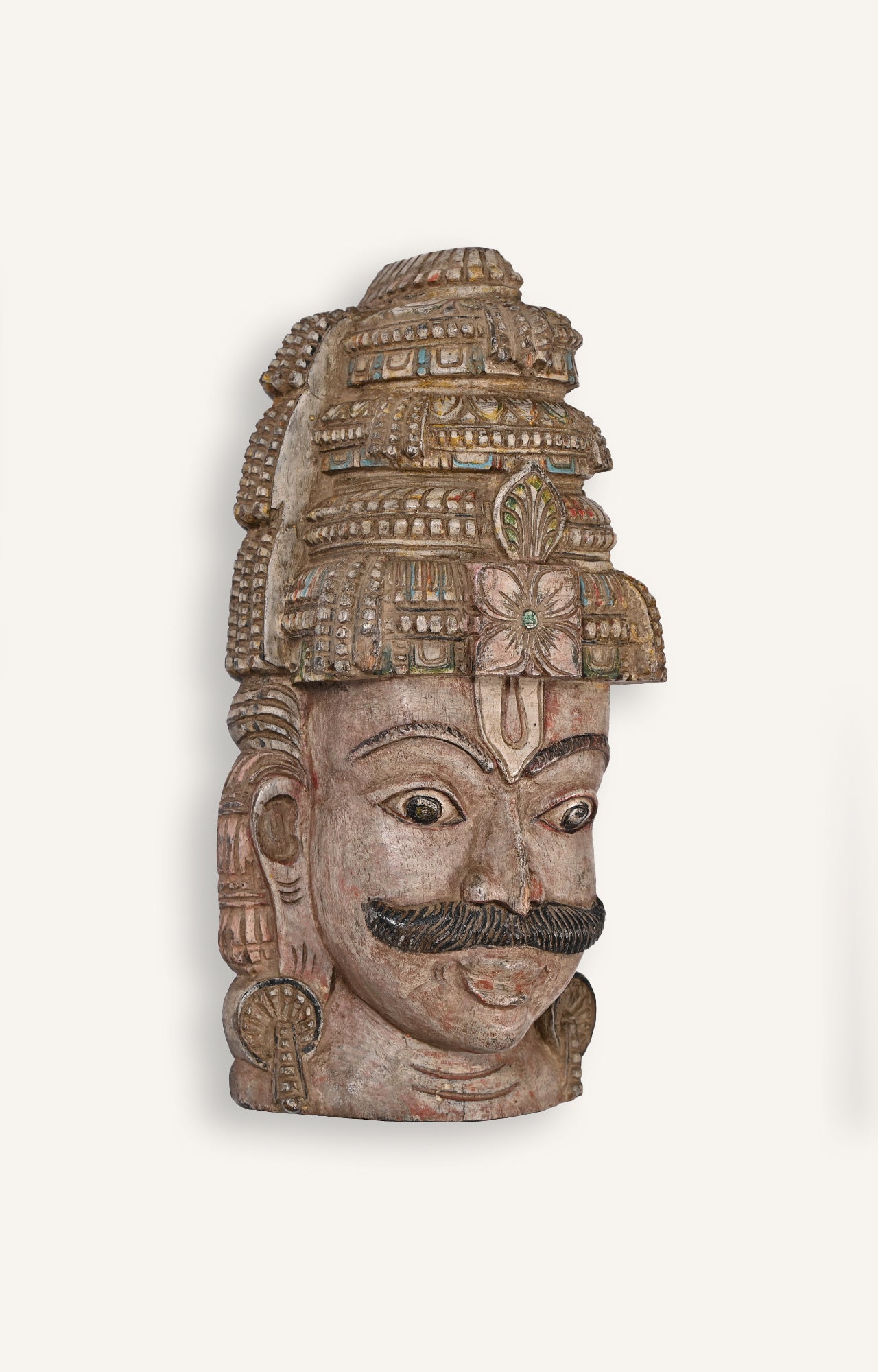 Lord Ayyamar Wooden Mask