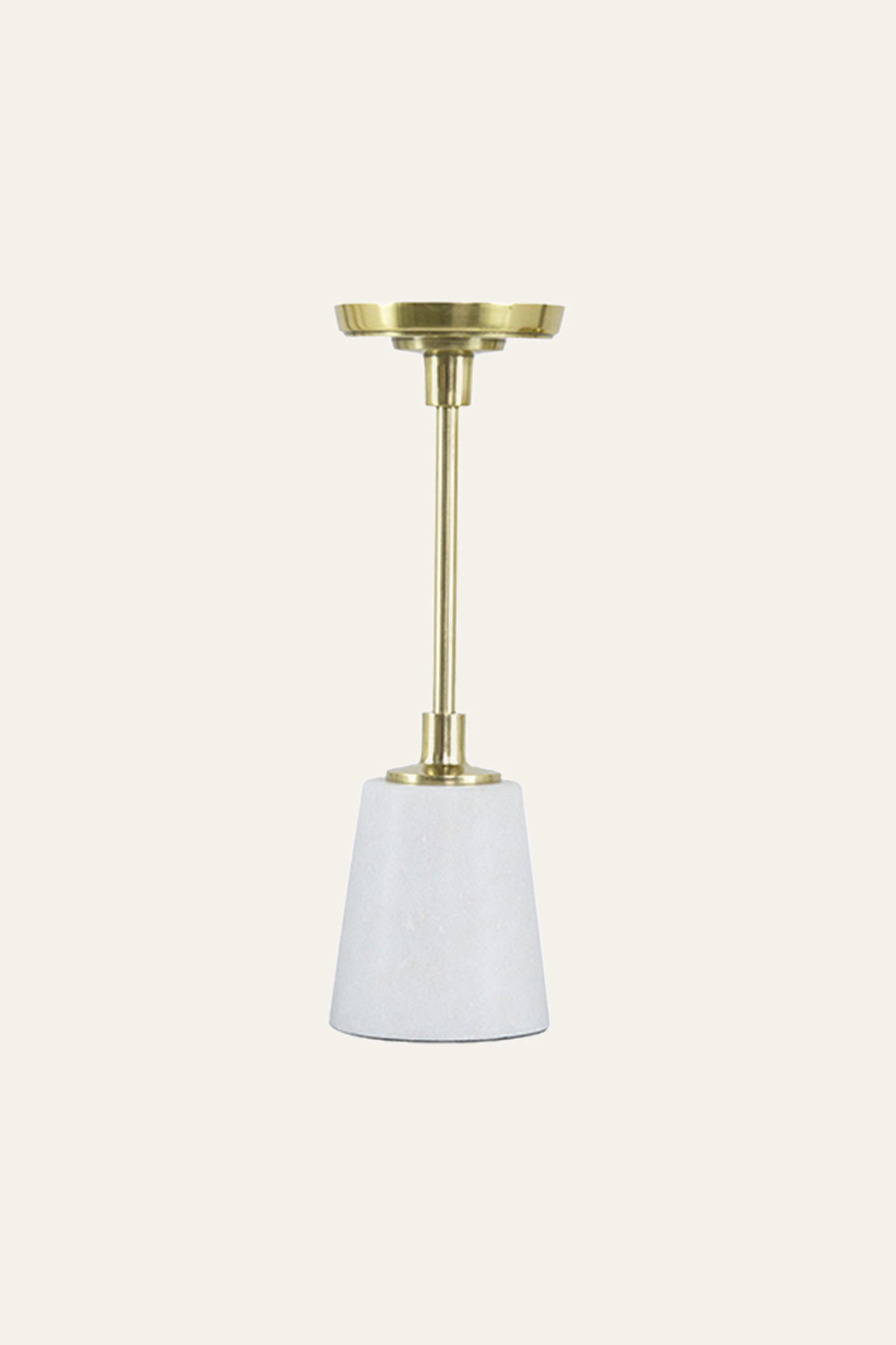 Metal Candle Holder with Marble Base
