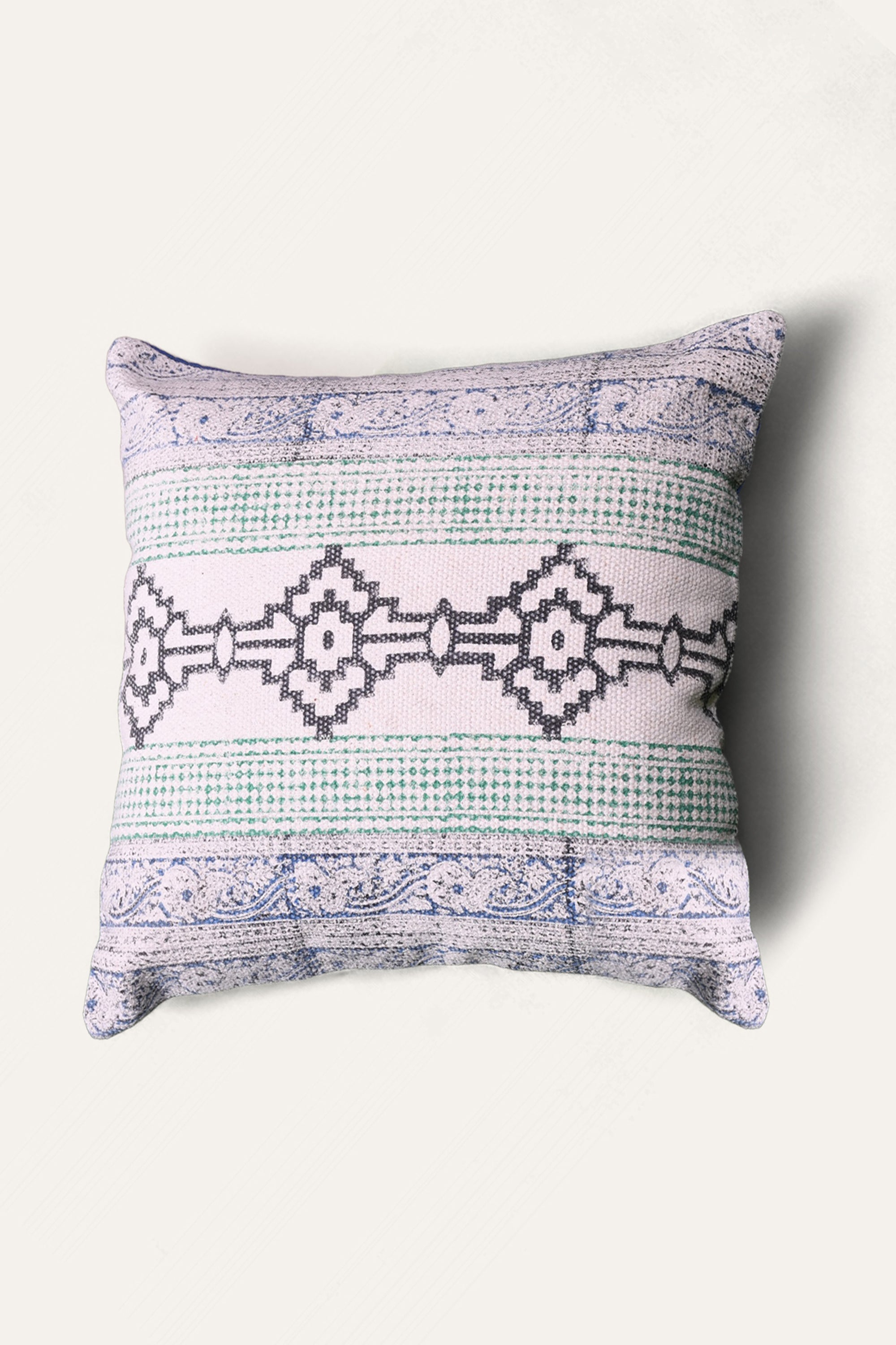 Mild green geometric Print Cushion Cover