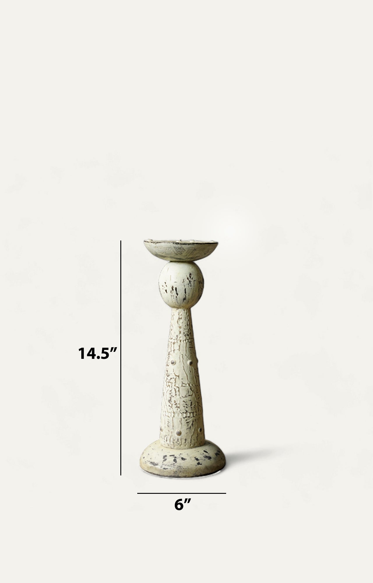 Modern Elegant white wood candle stand_size