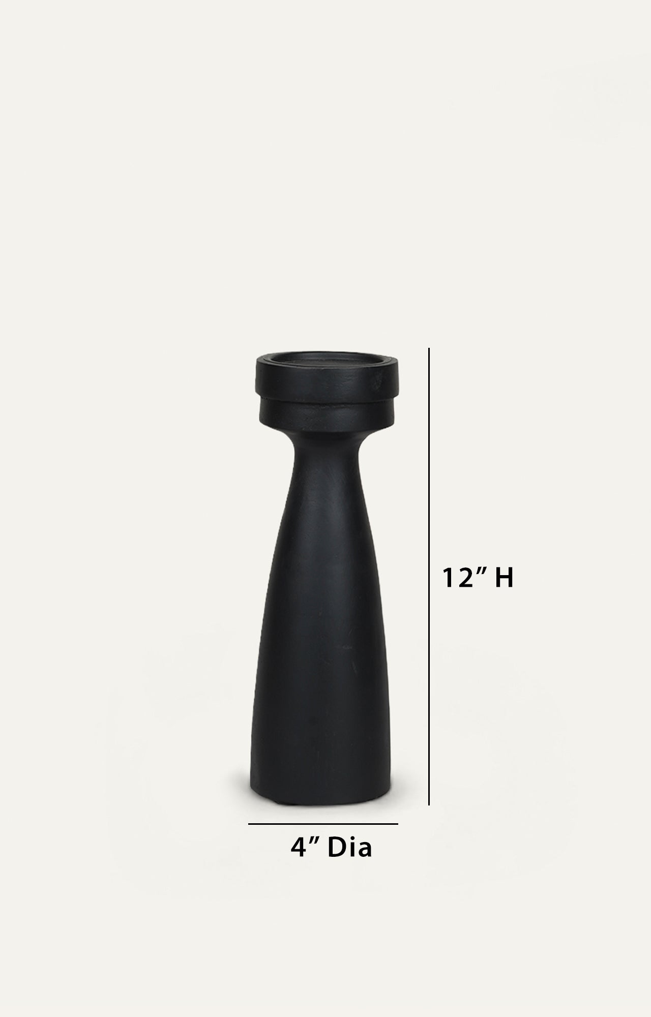 Modern Hourglass shape wooden Candle holder_size