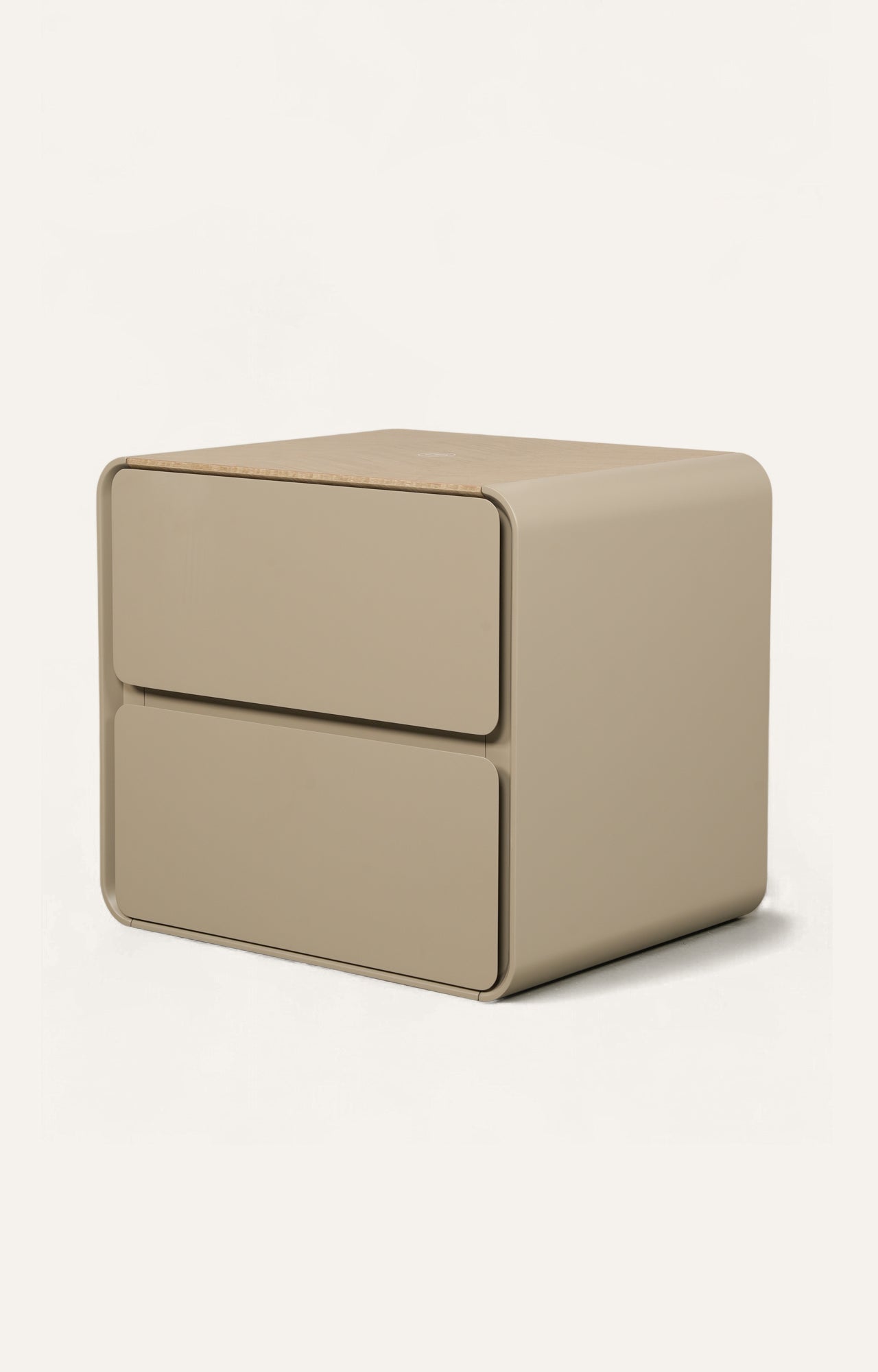 Modern Minimalist Taupe Nightstand