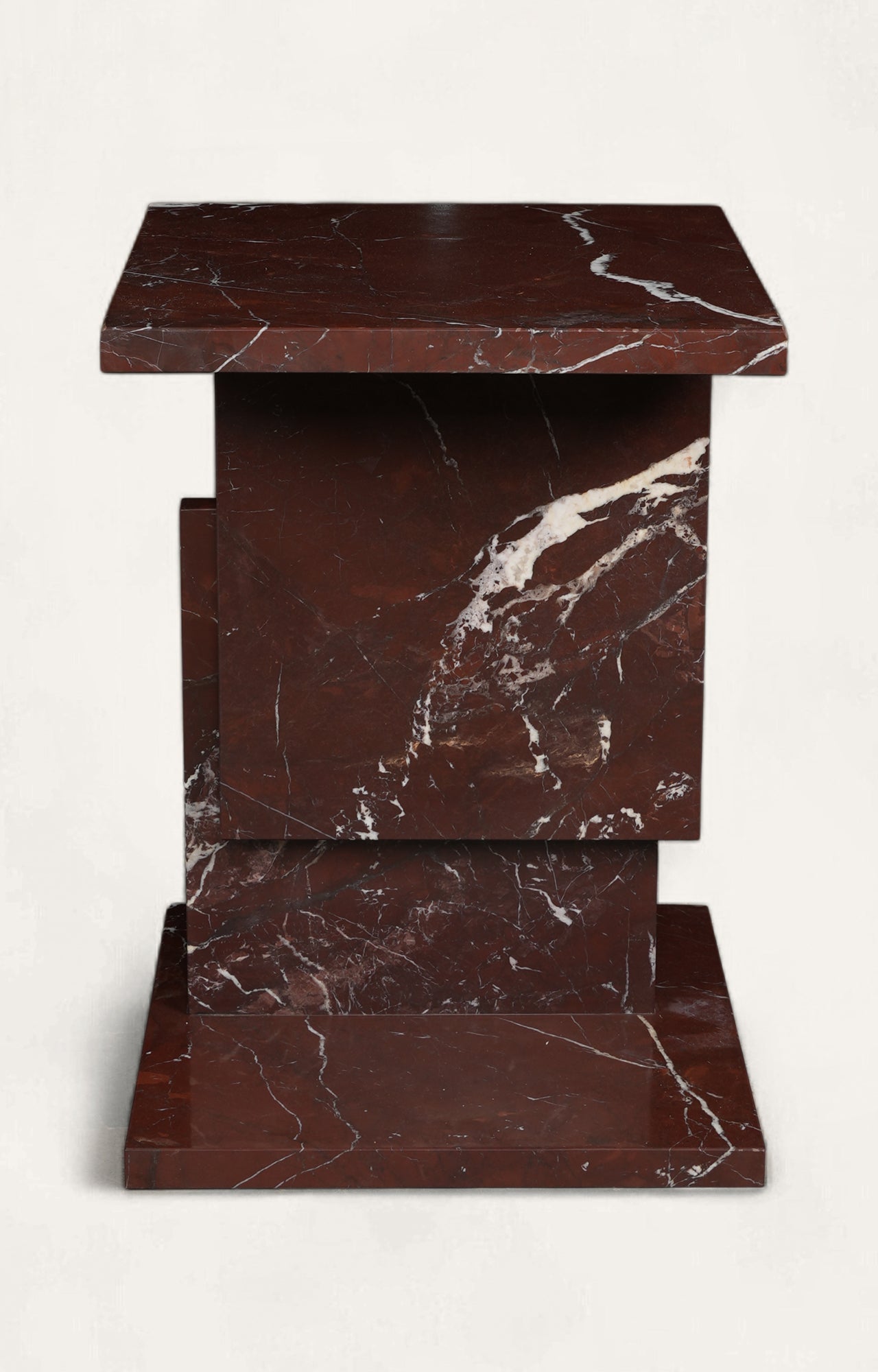 Modern Red Marble Accent Table