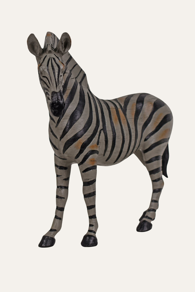 Modern hand painted zebra sculpture