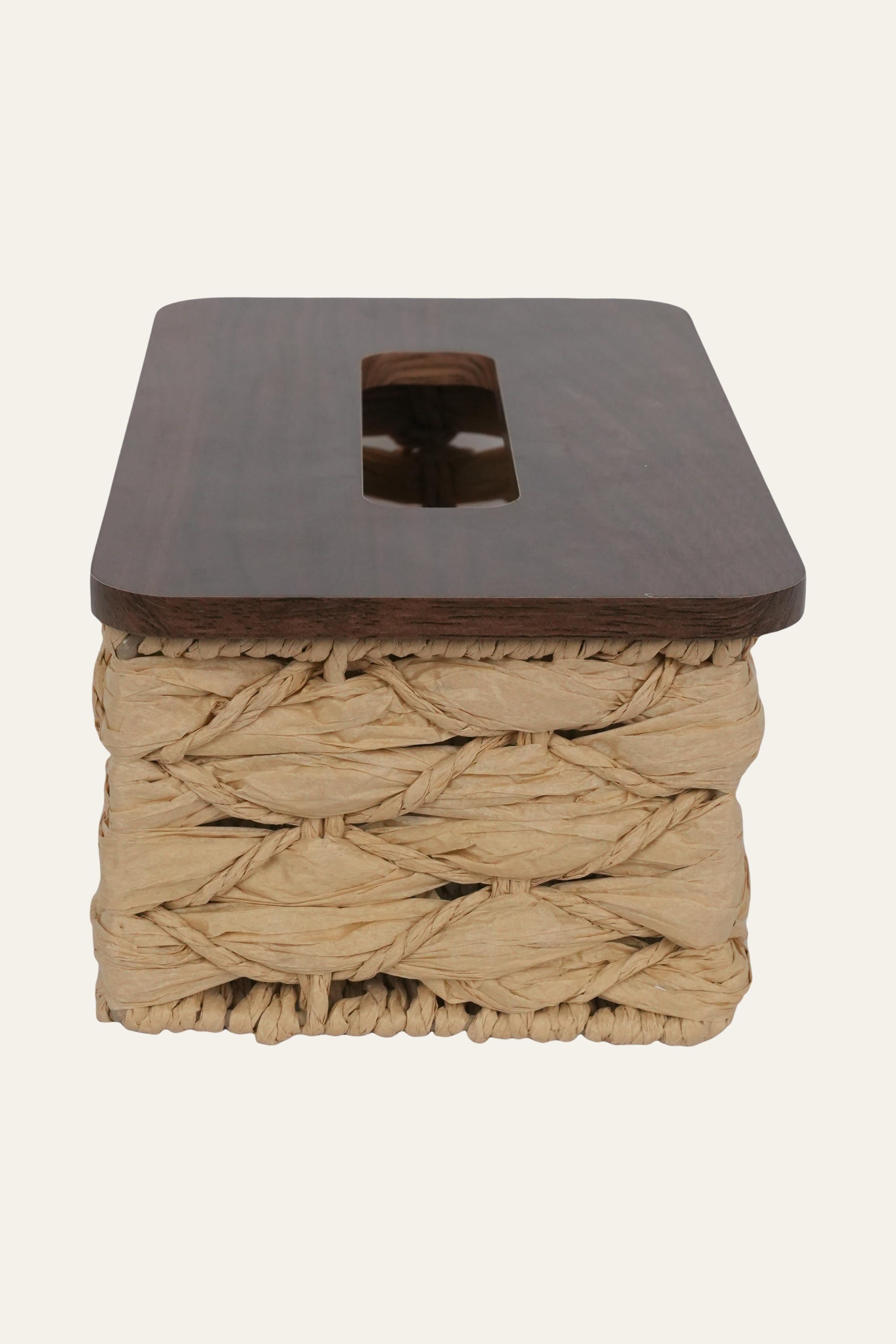 Modern woven tissue paper holder box for dining table
