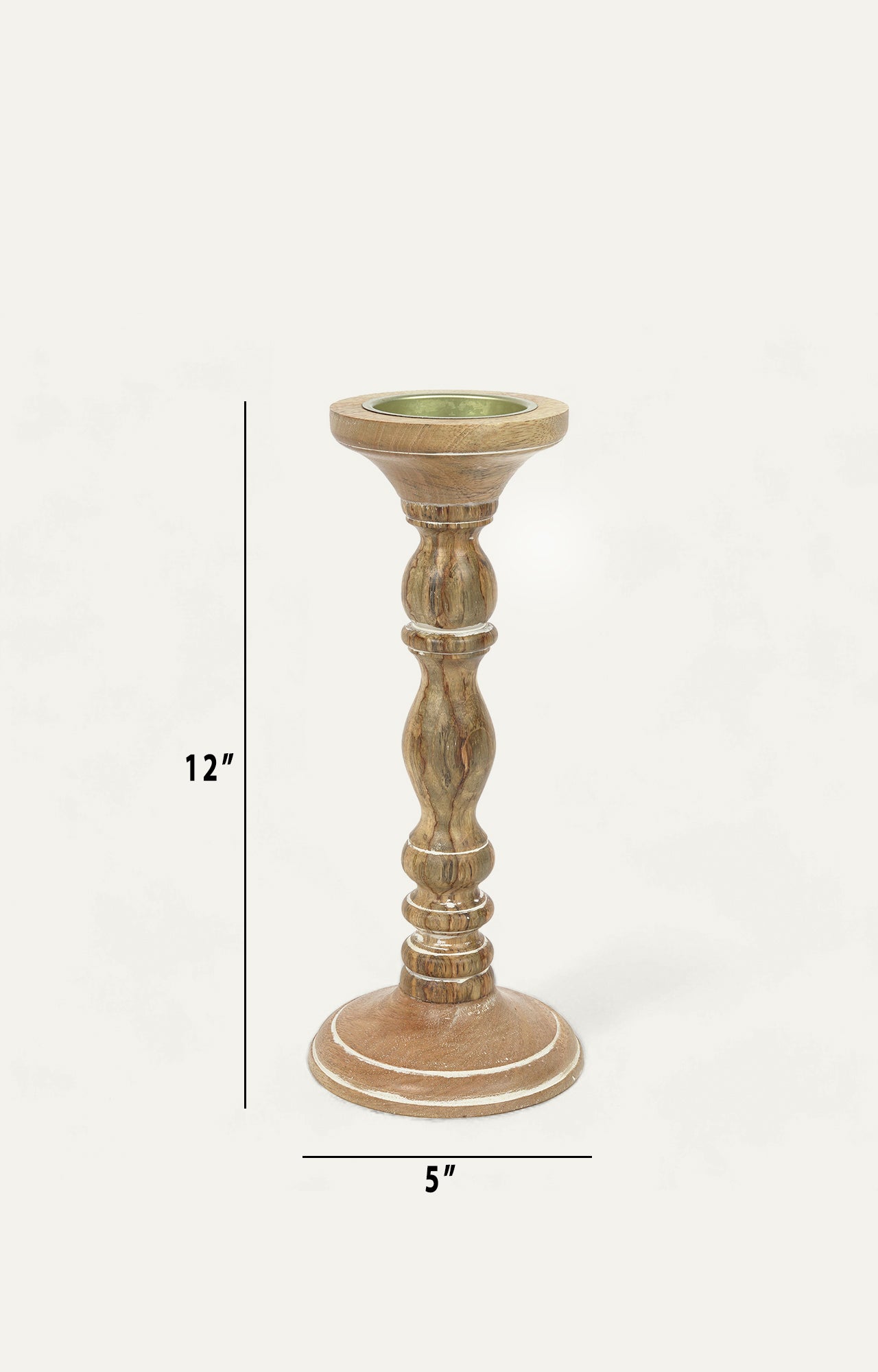 Natural Wood Candle Stand_size