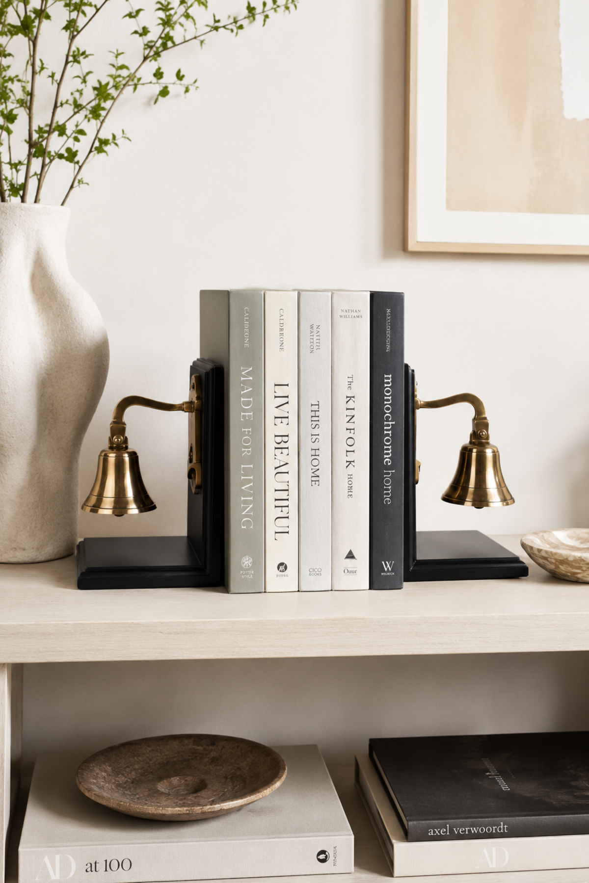 Nautical anchor bookends for bookshelf