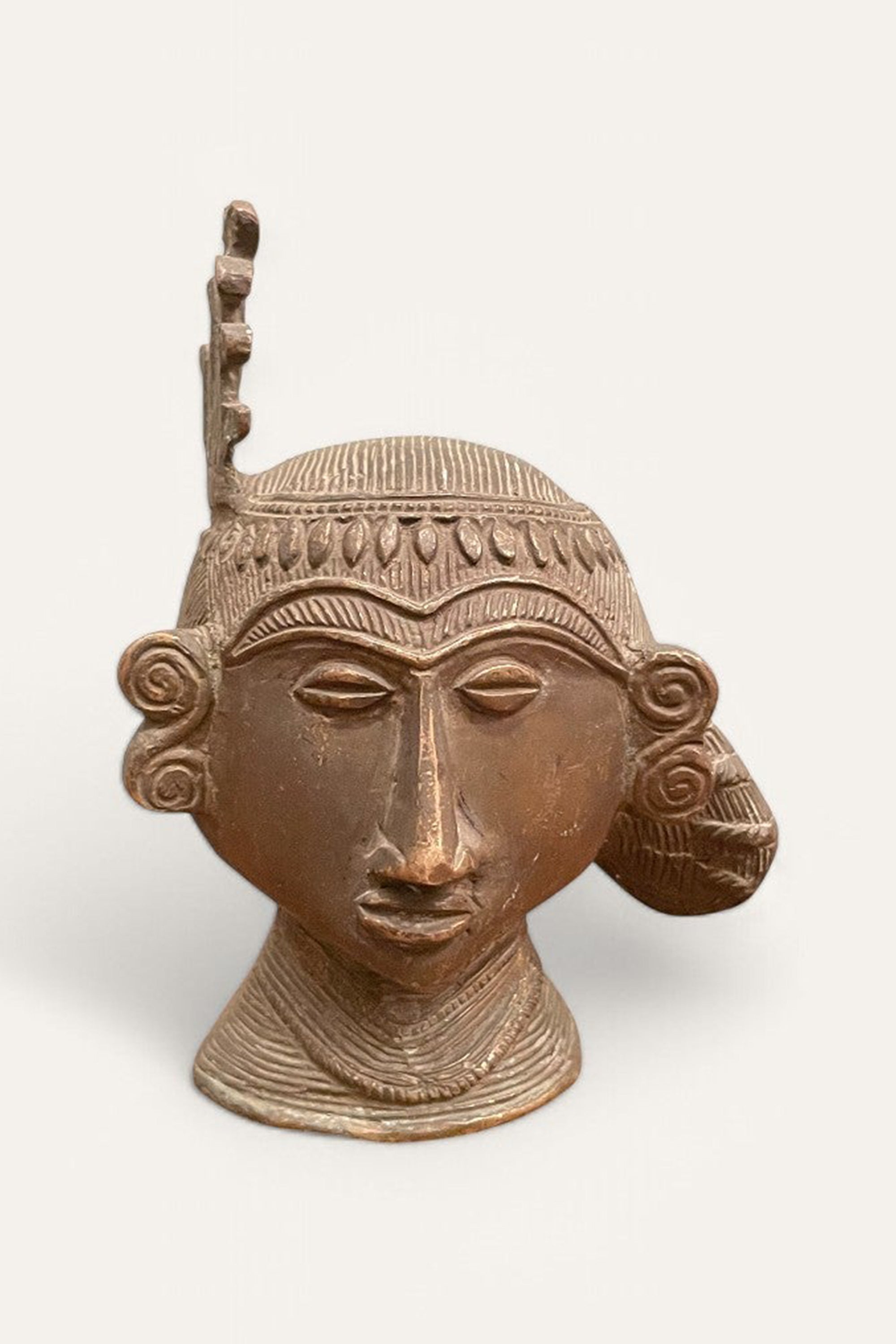 Gauri Head Vintage Brass Sculpture