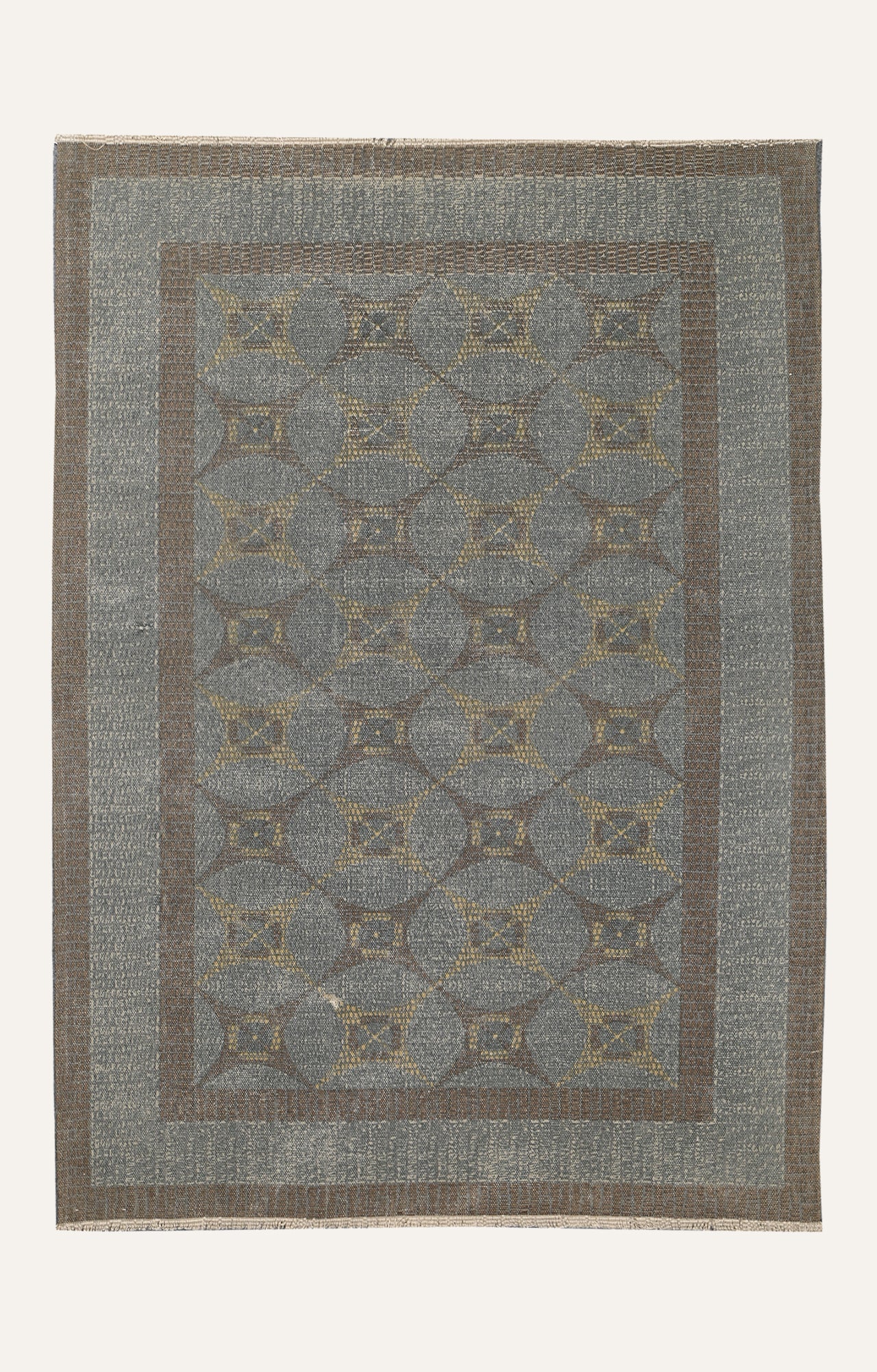 Ochre Medallion Cotton Rug