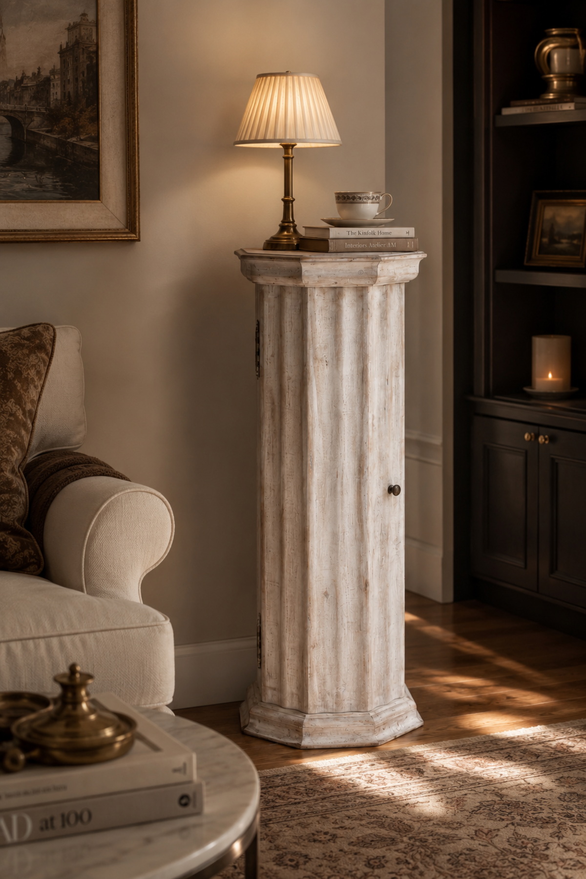 Octagonal wooden storage stand