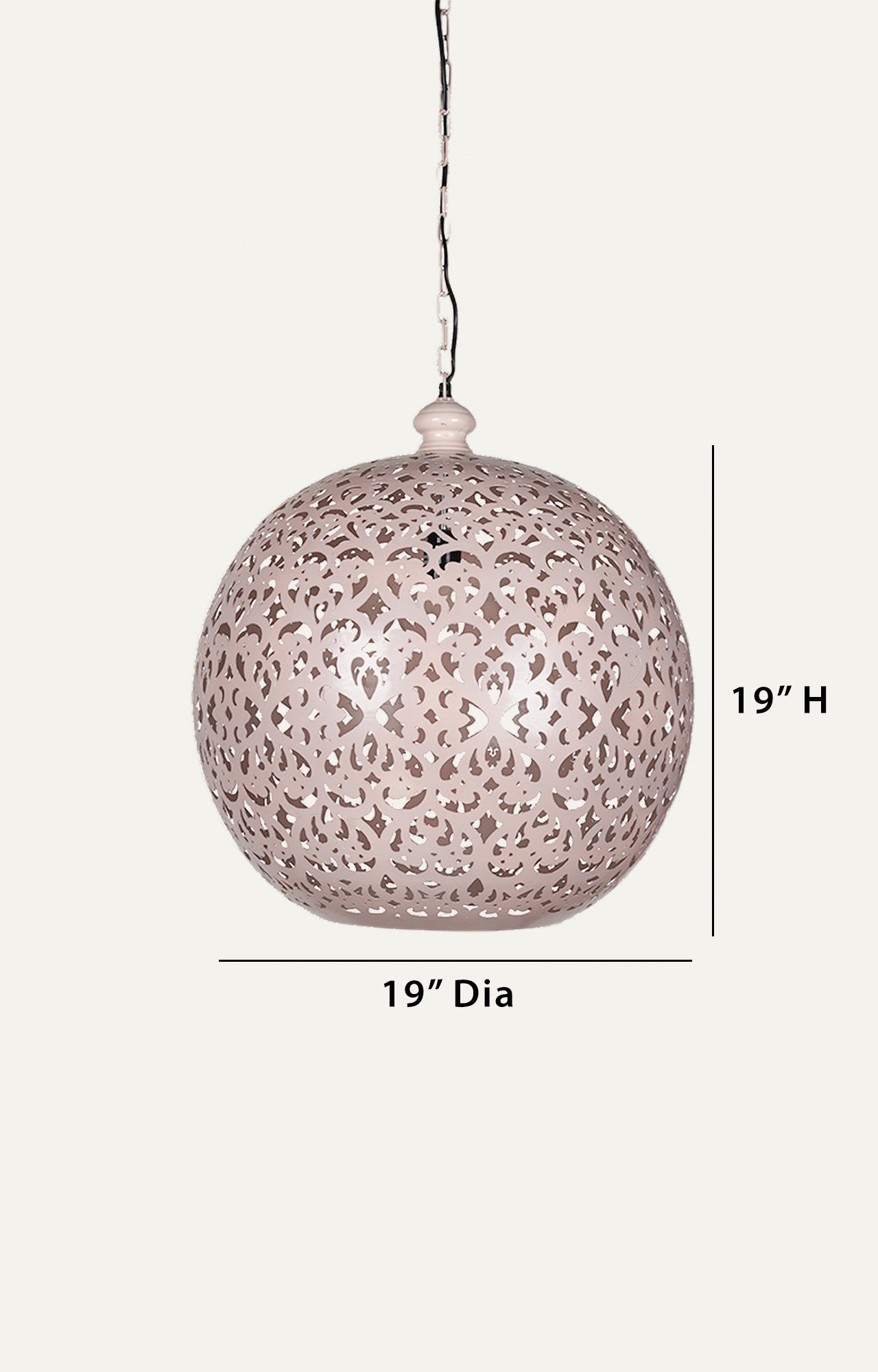 Ornate Spherical Hanging Light_size