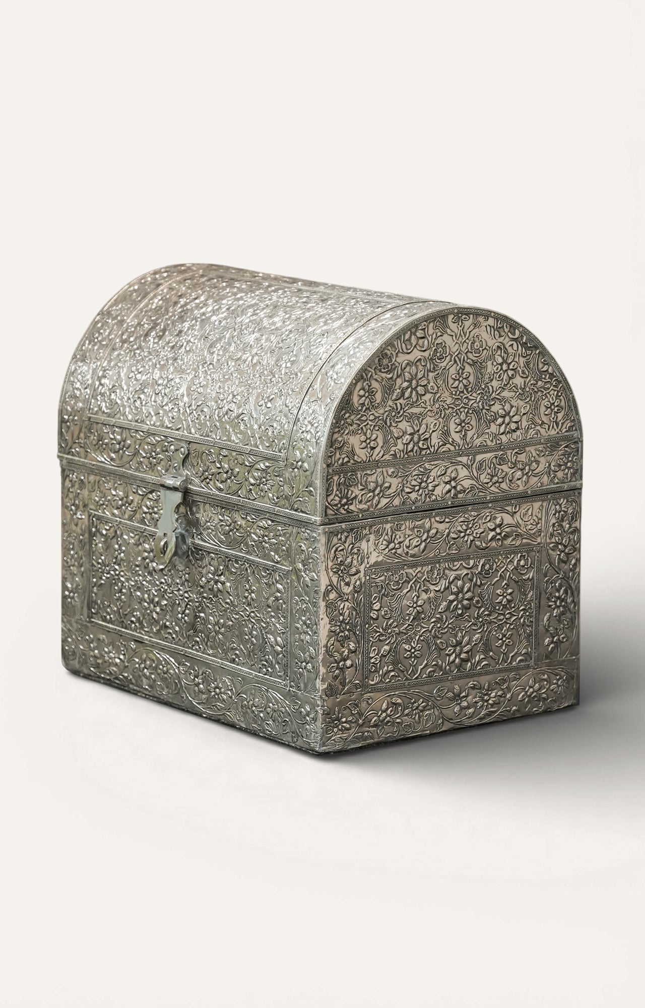 Ornate silver plated treasure box