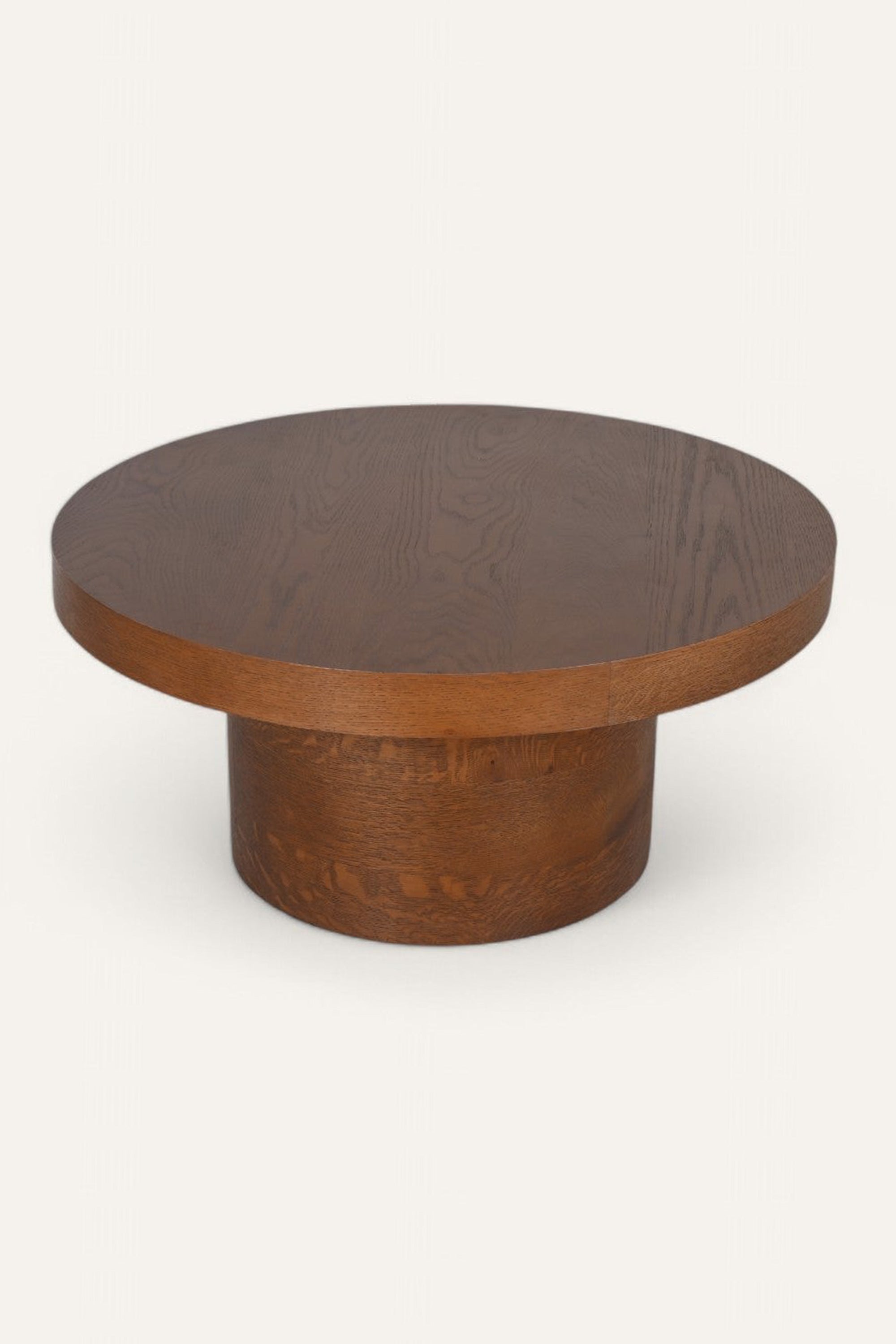Pedestal Round Wooden Coffee Table