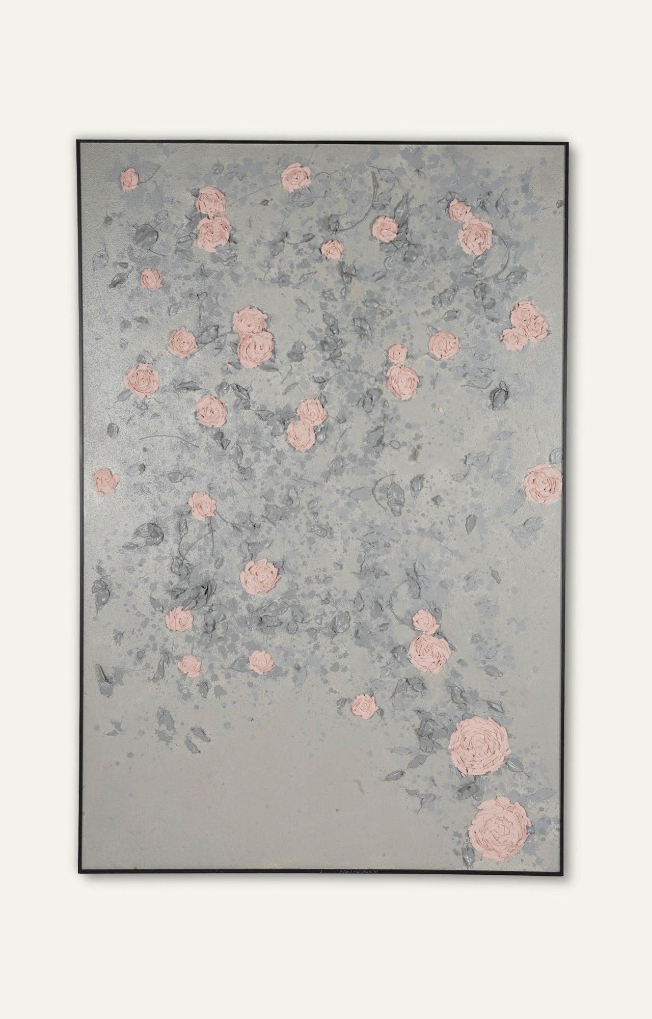 Pink And Sage Green Floral Oil Painting_main