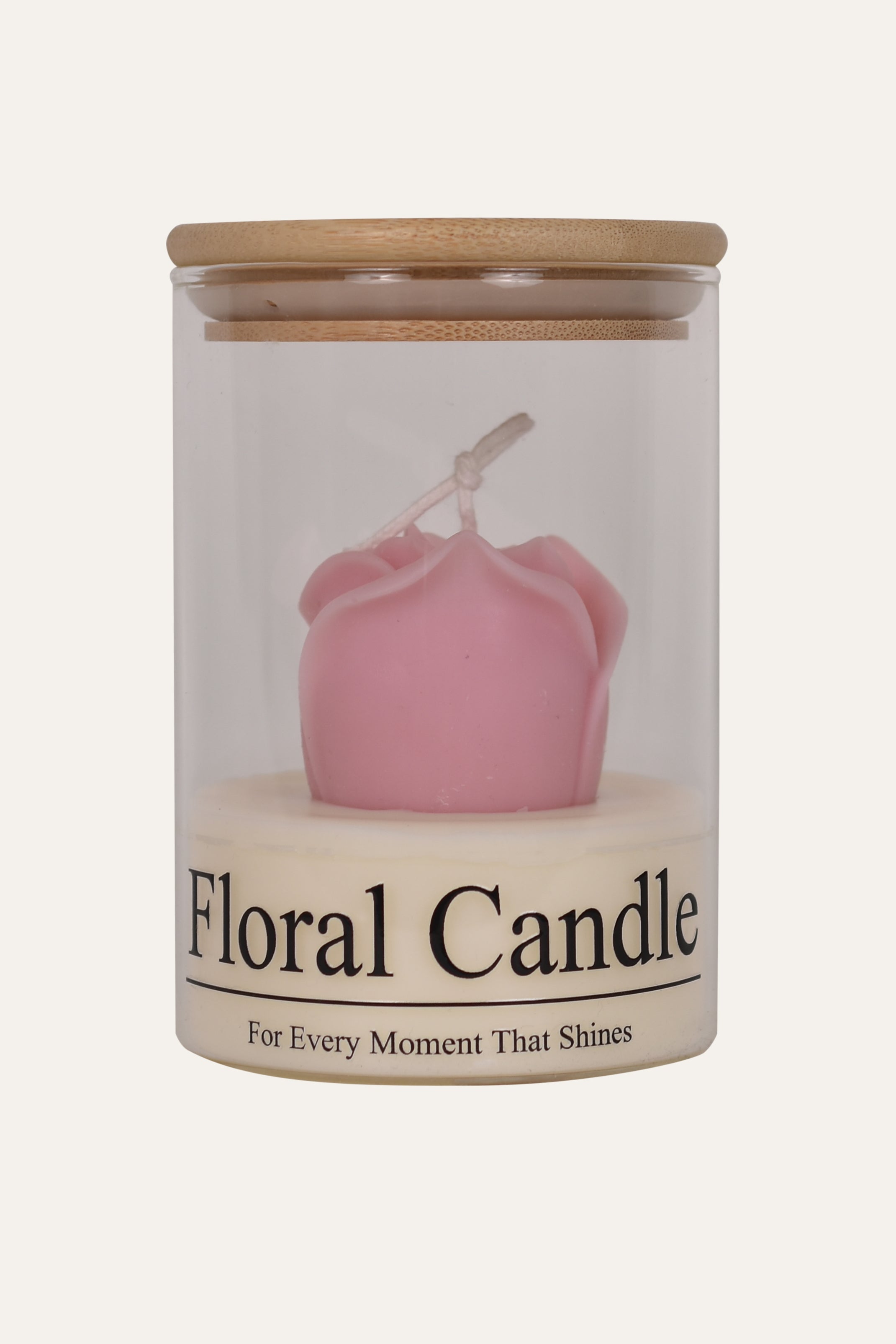 Pink Floral Candle in Glass Jar