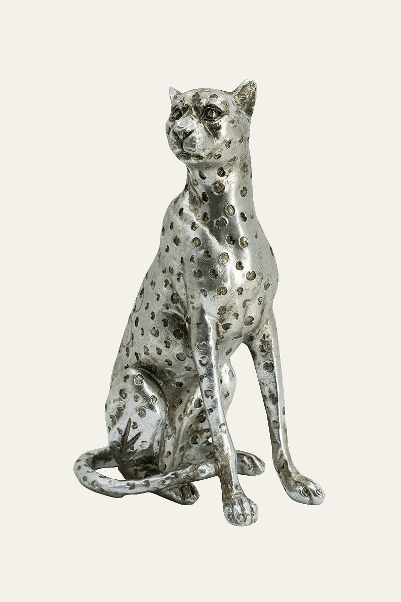 Polyresin Sitting Leopard Figurine