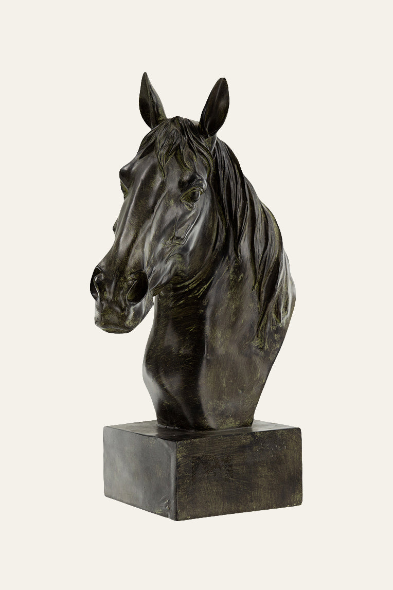 Polyresin Stallion Sculpture on Base