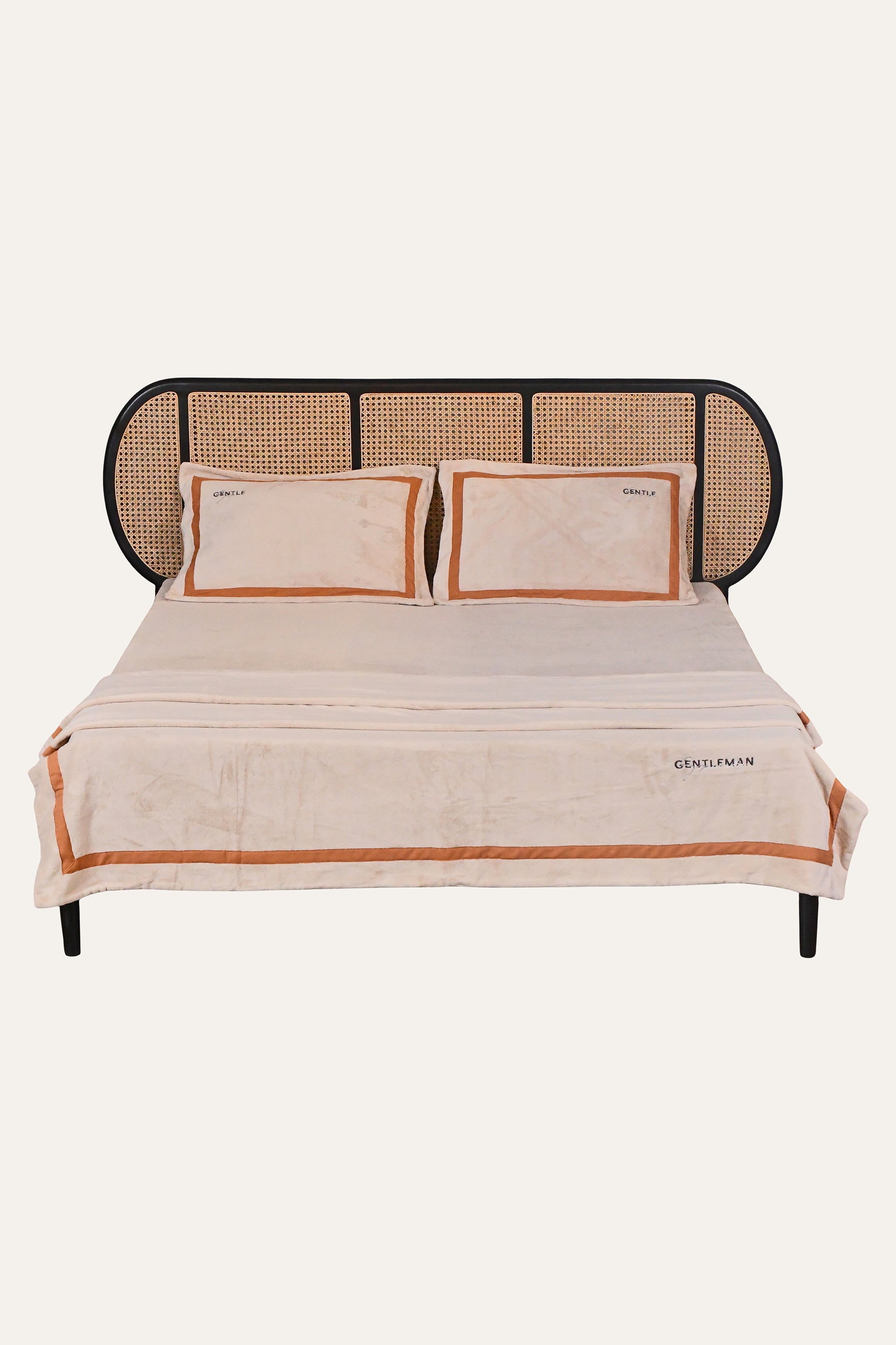 Premium Beige Velvet Bedspread