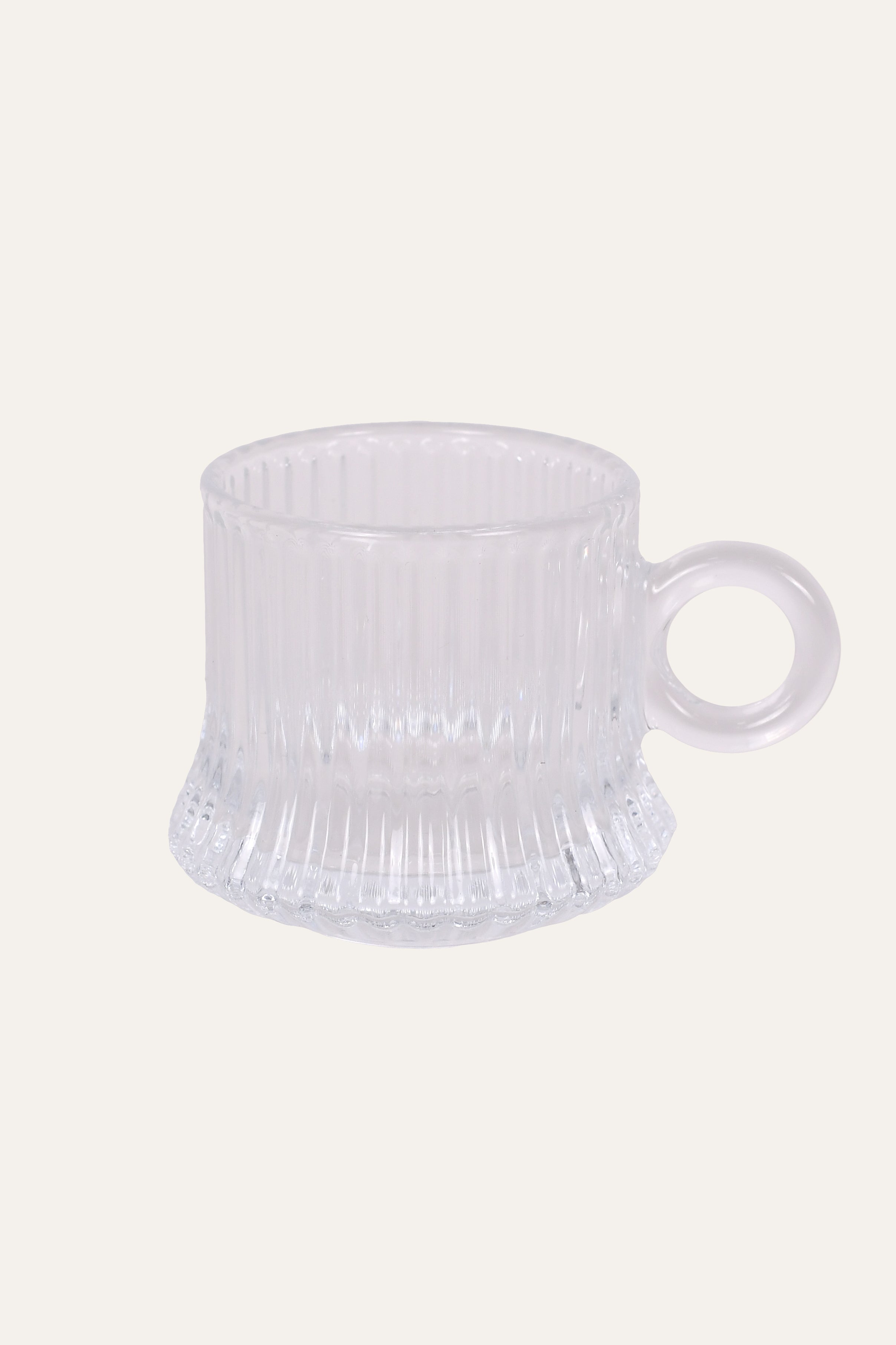 Premium Transparent Glass Tea Cup with Saucer