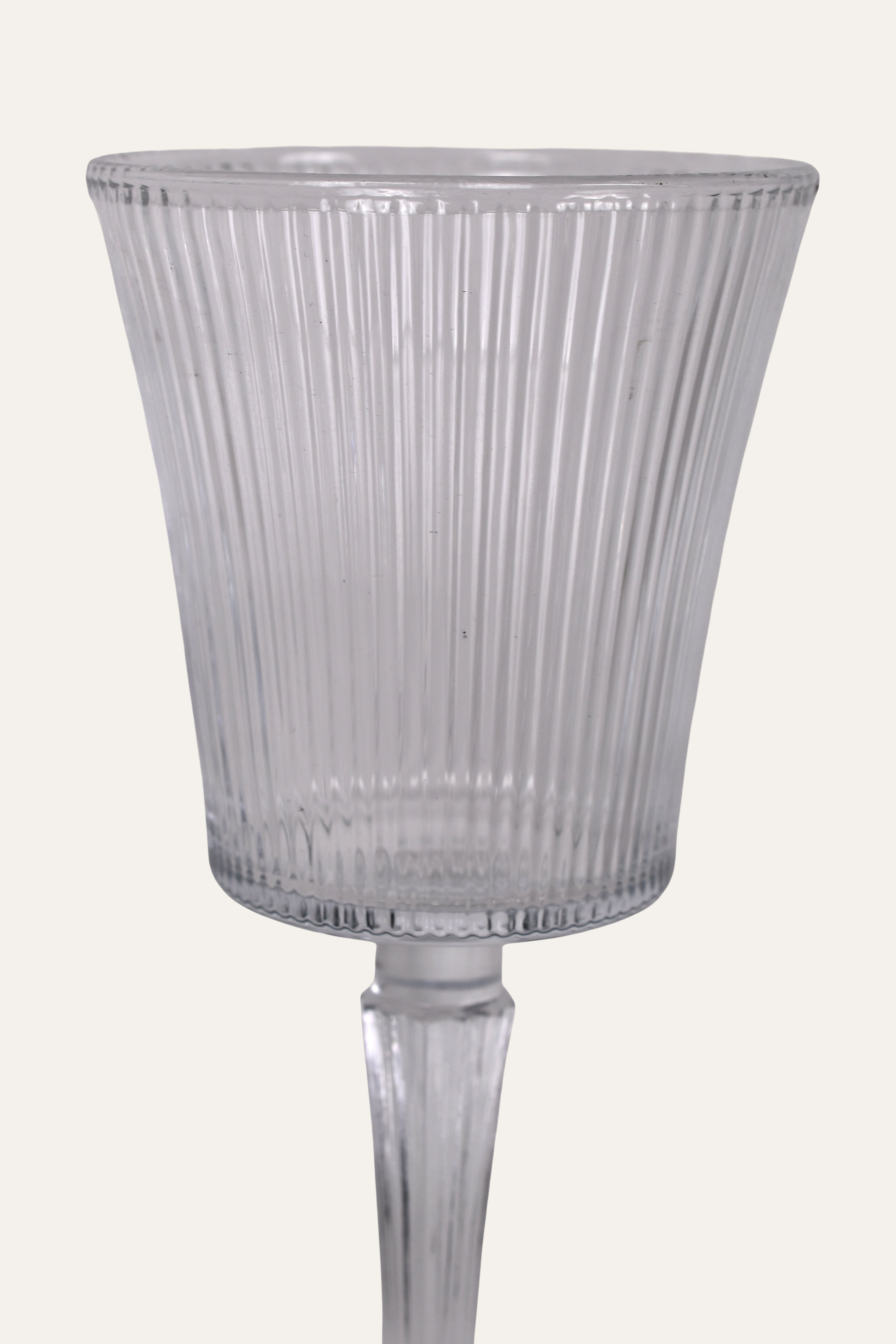 Premium Transparent Wine Glass with Ribbed Texture