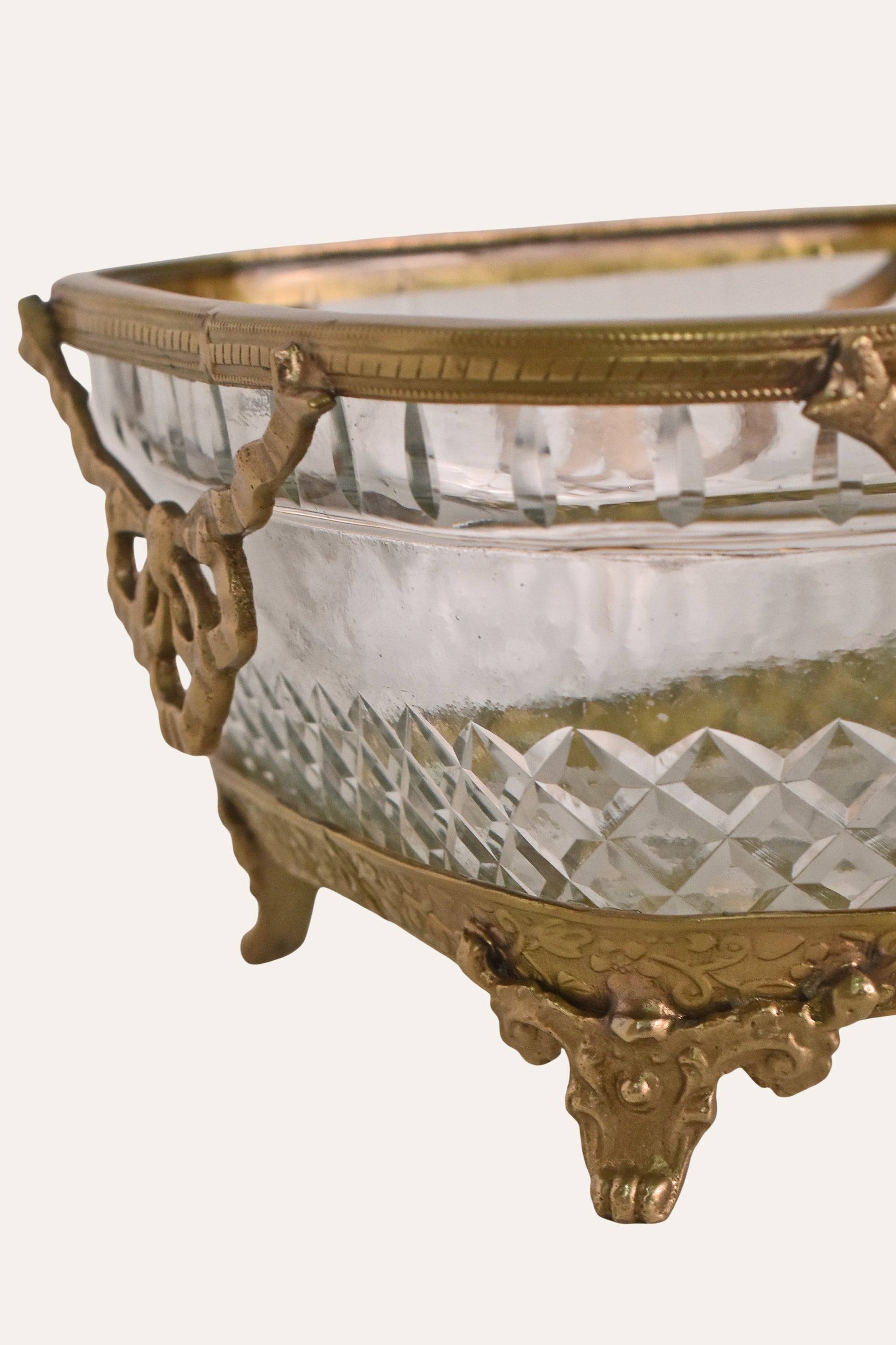 Premium vintage brass glass bowl