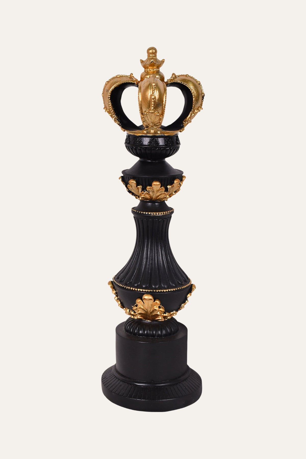 Regal crown finial sculpture for home decor