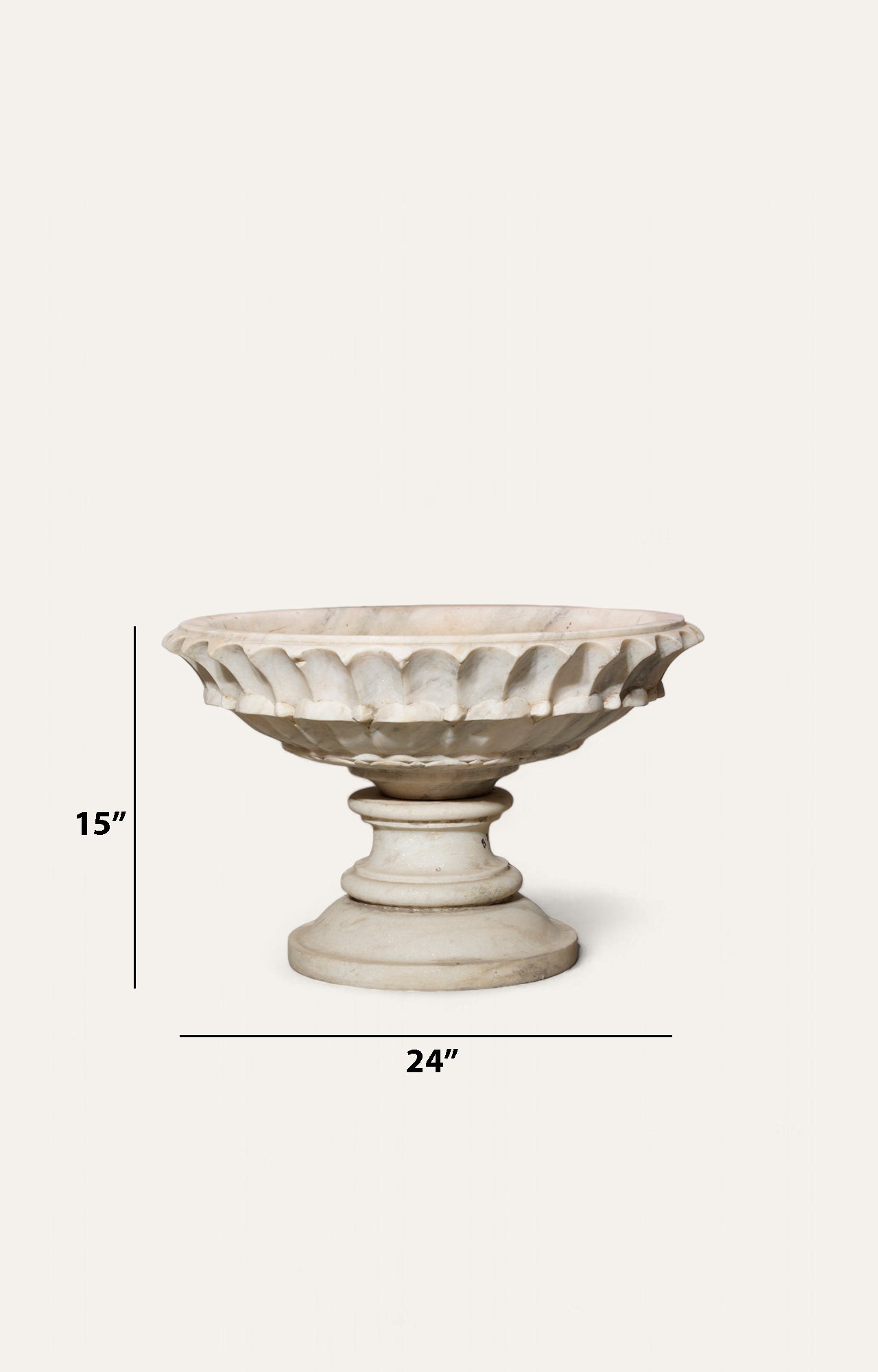 Rippled Marble Urn_size