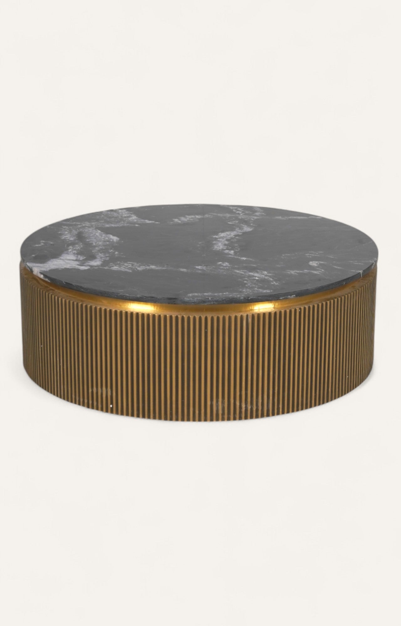 Round Coffee Table in Brass