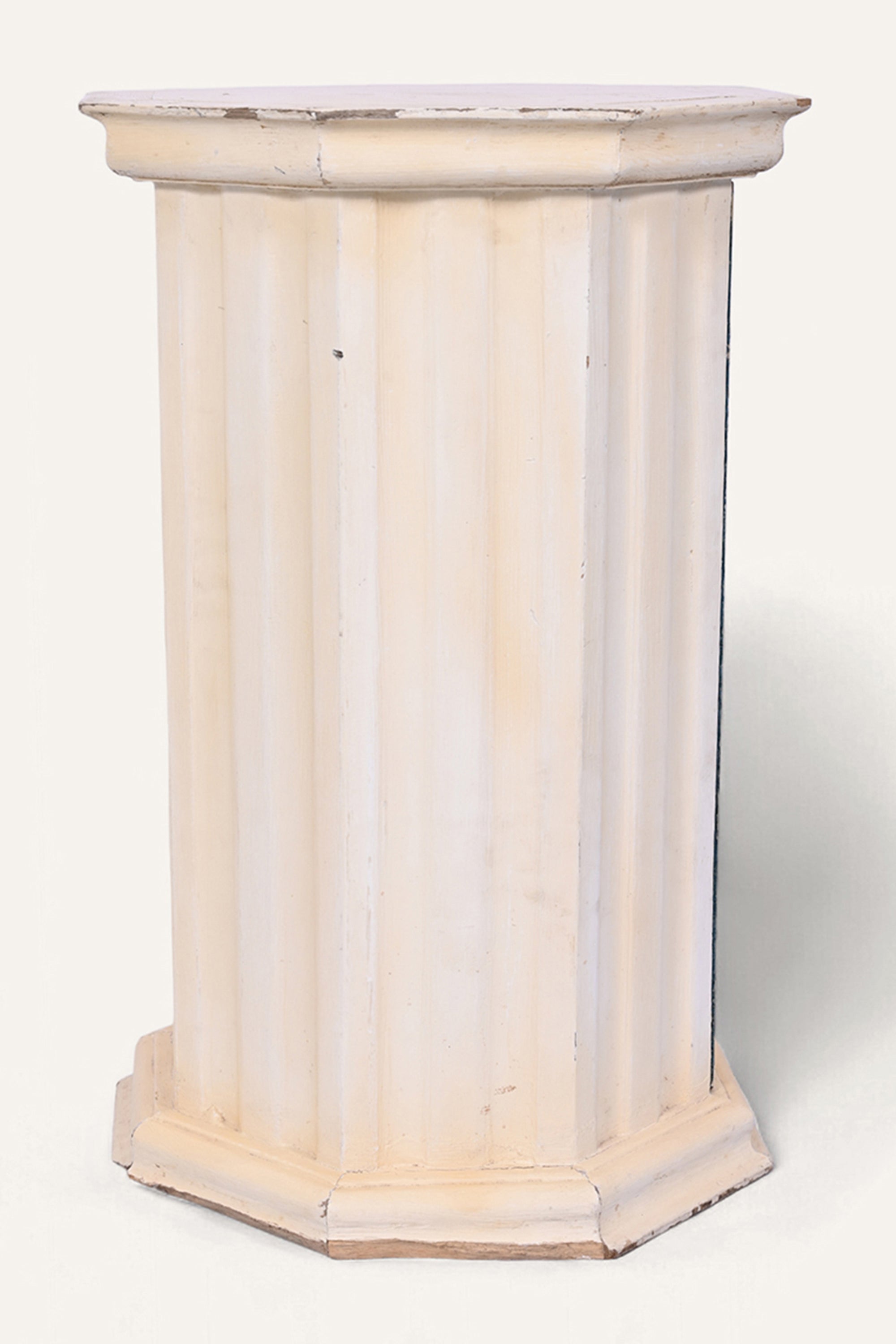 Rustic White Pedestal Plinth with Storage