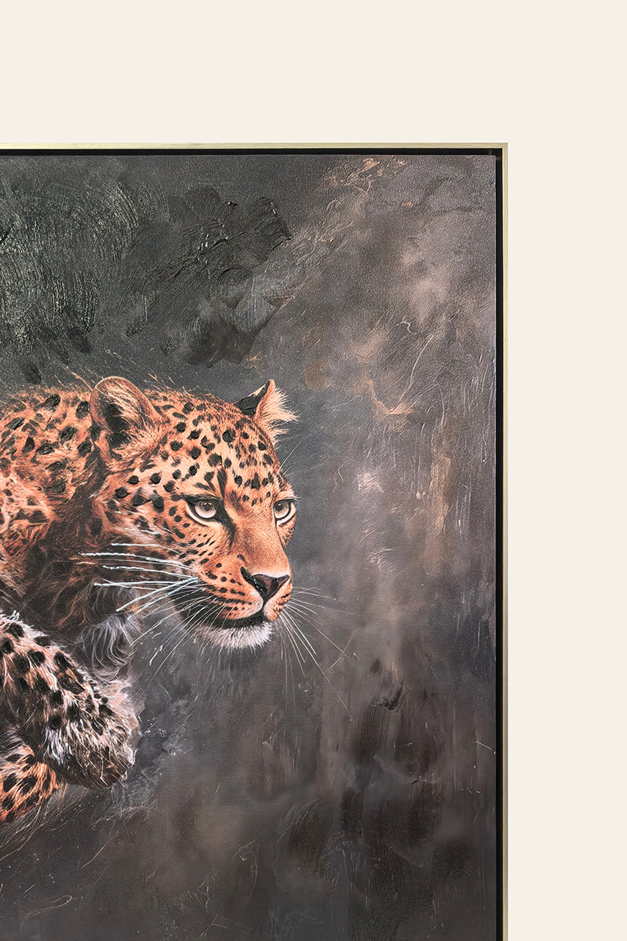 Framed artwork of a leopard 