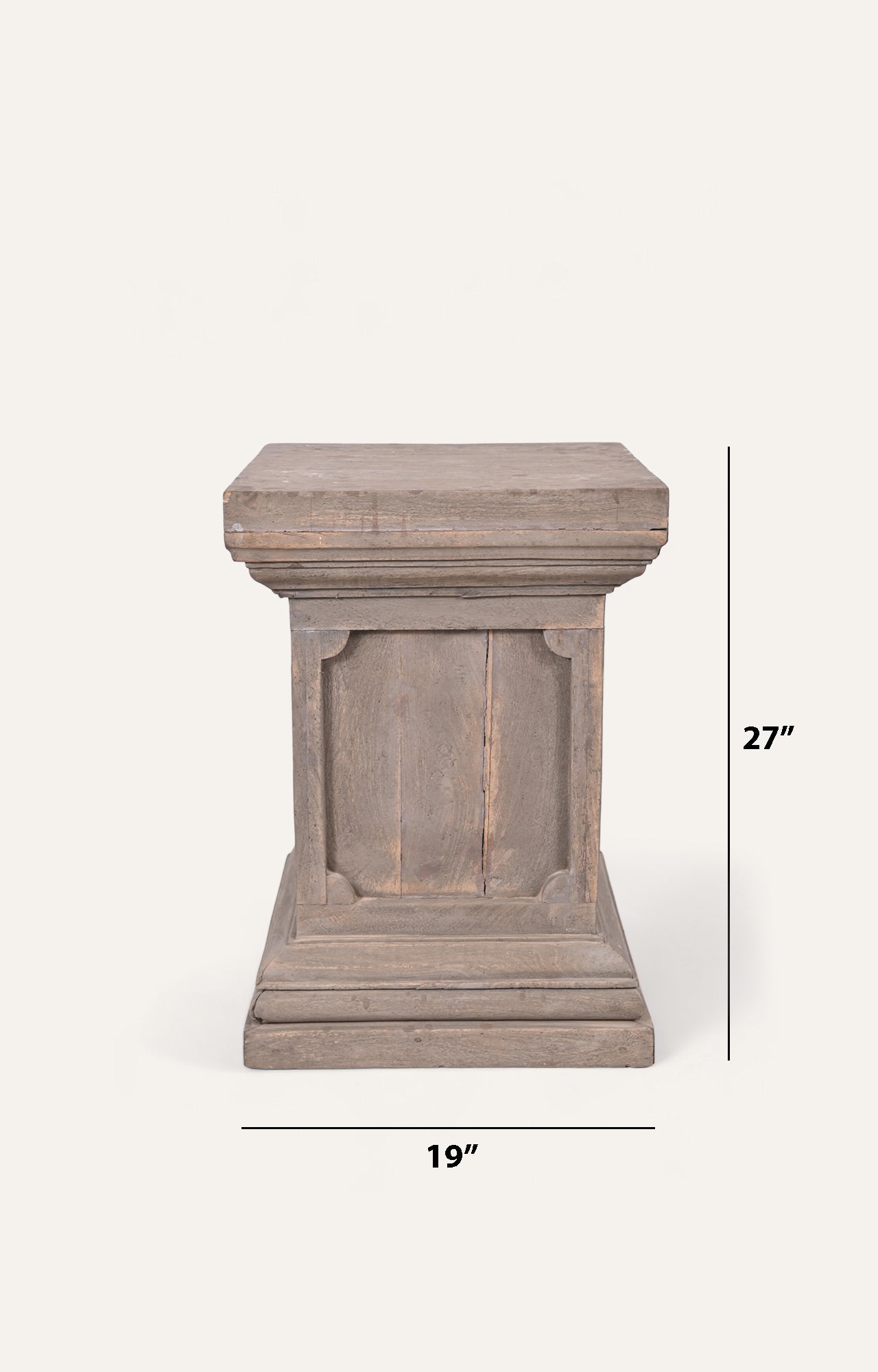 Distressed Wood Square Plinth