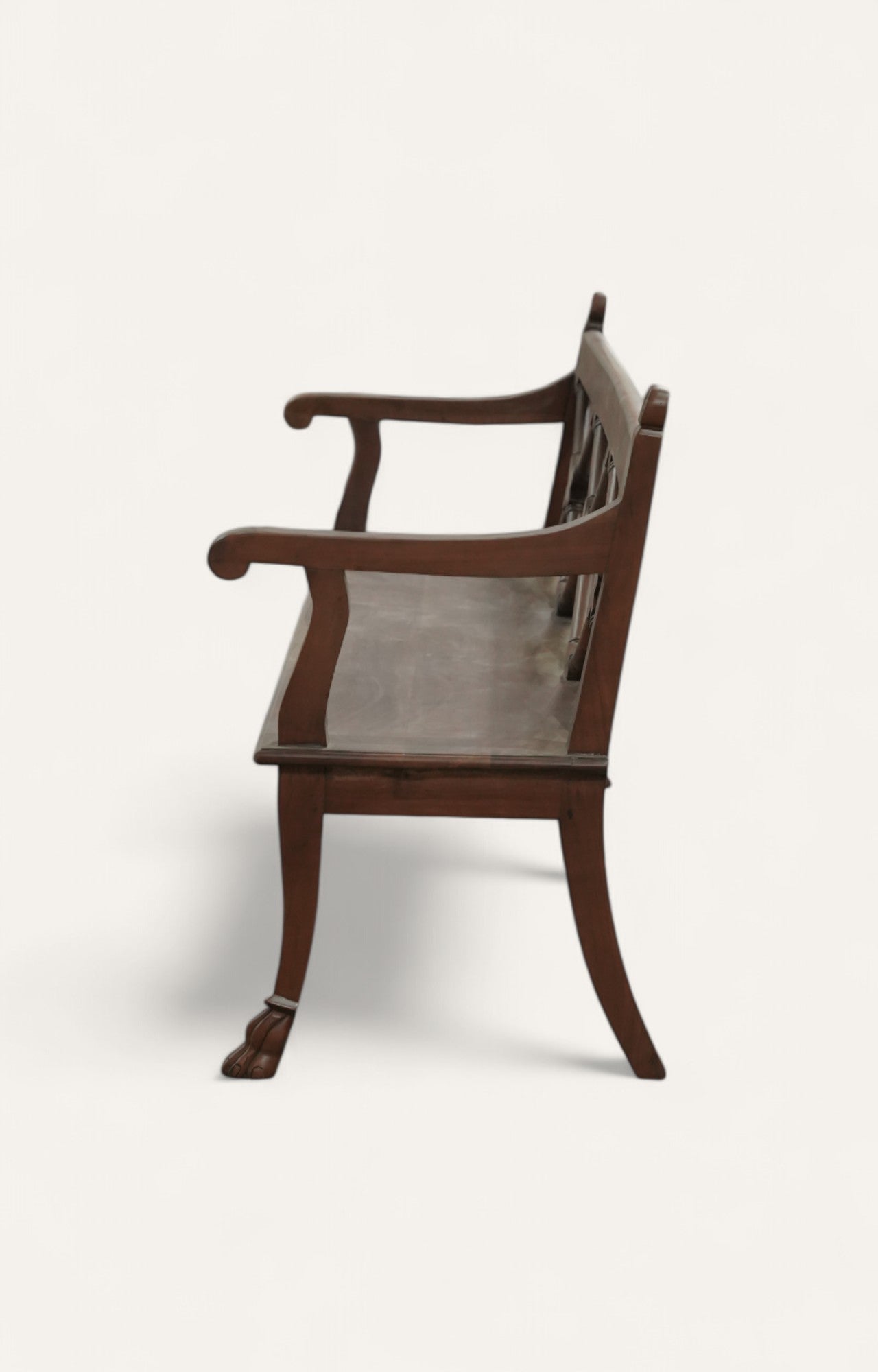 Cross-design Back Wooden Bench