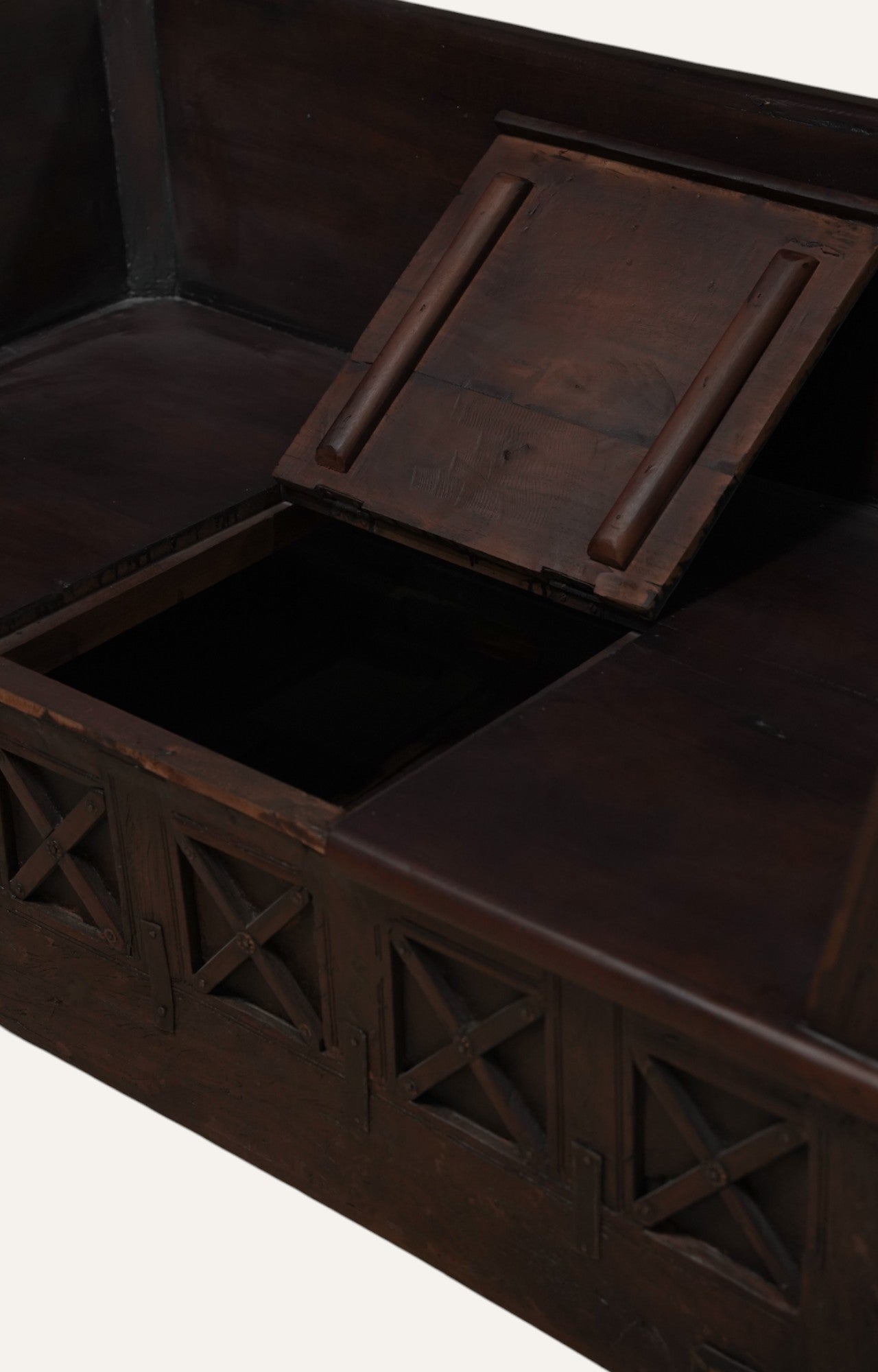 Indian Wooden Bench with Storage