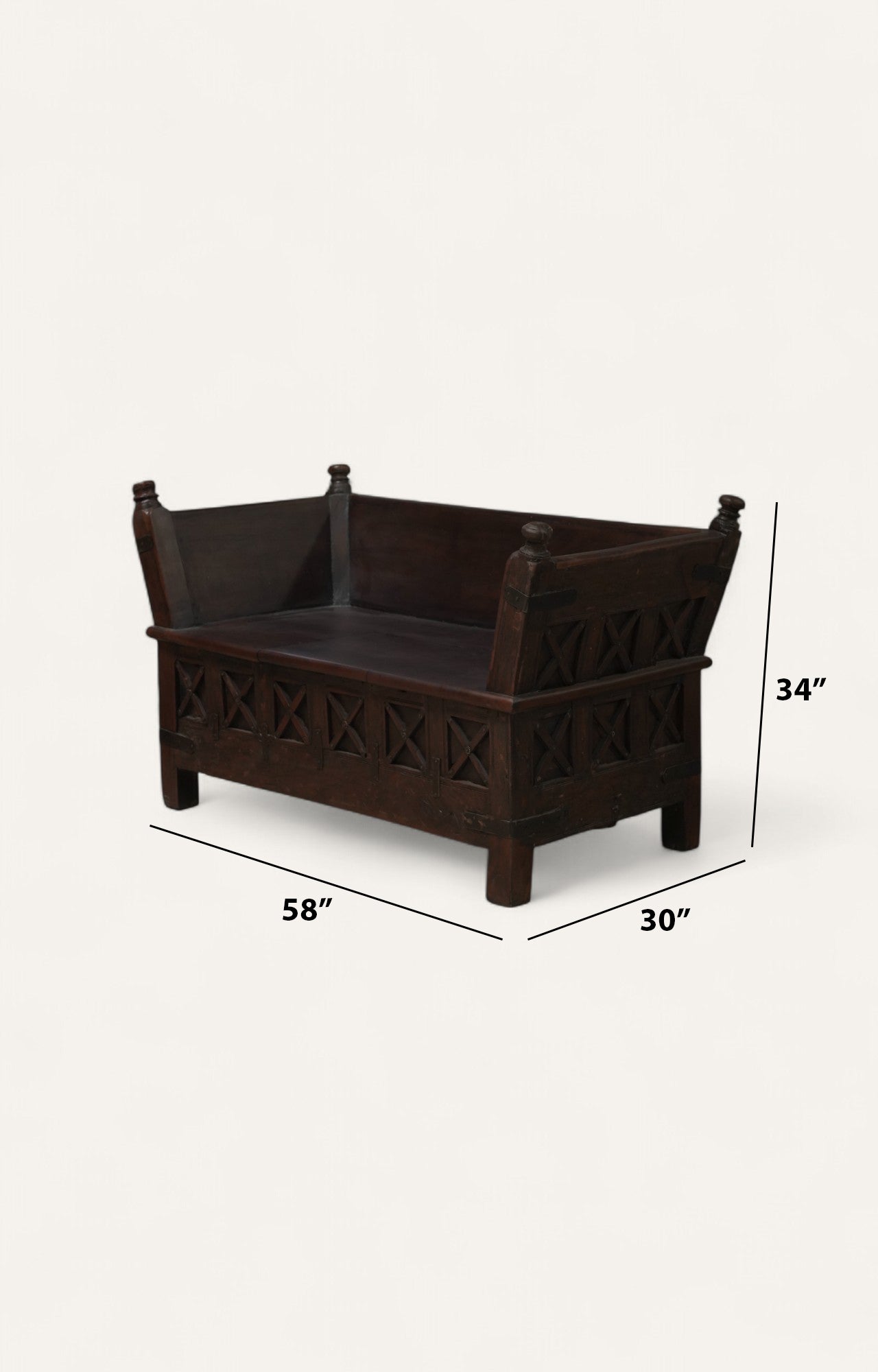 Dark wooden bench 