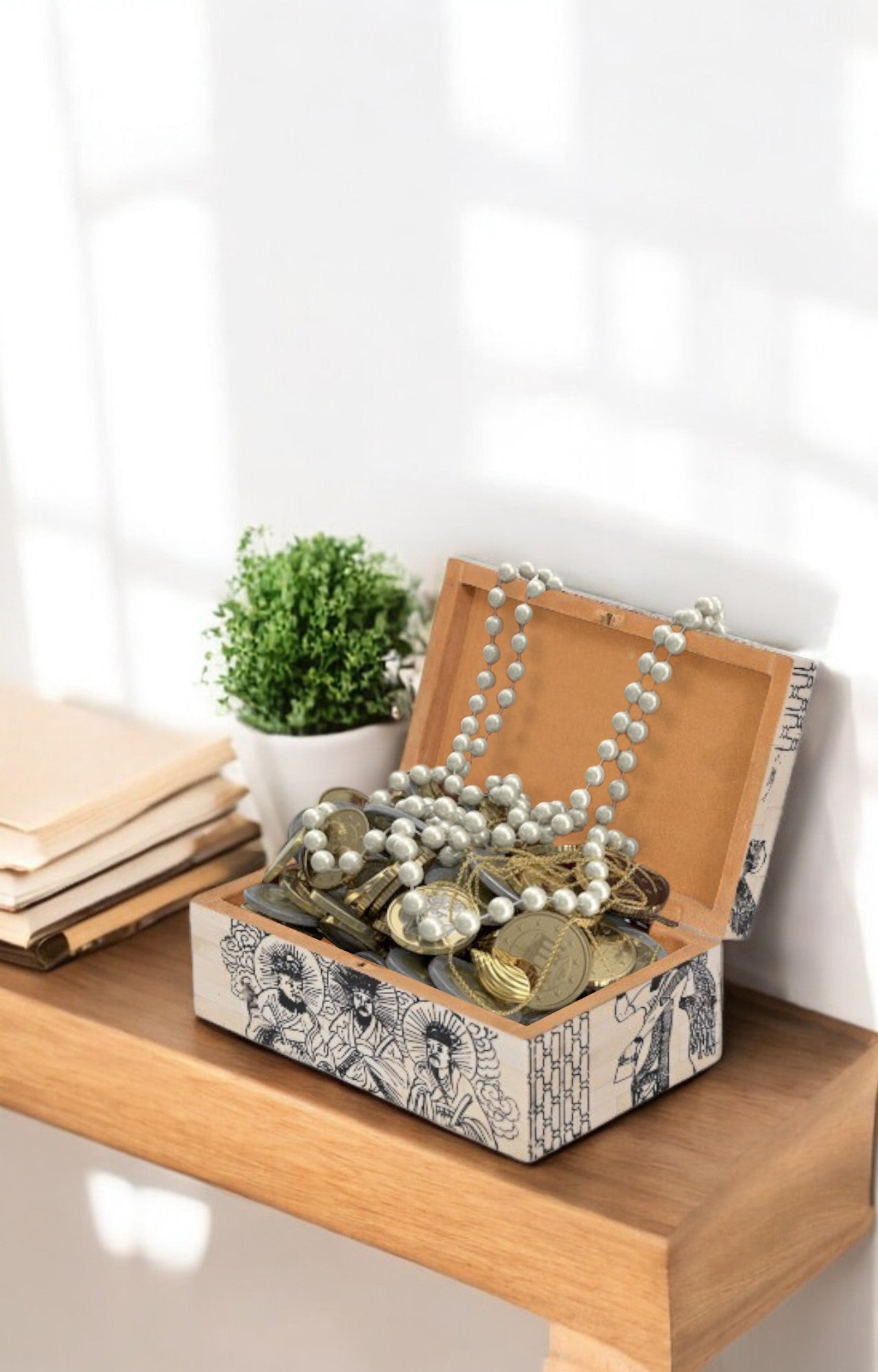 Three Kings Mango Wood and Bone Jewelry Box