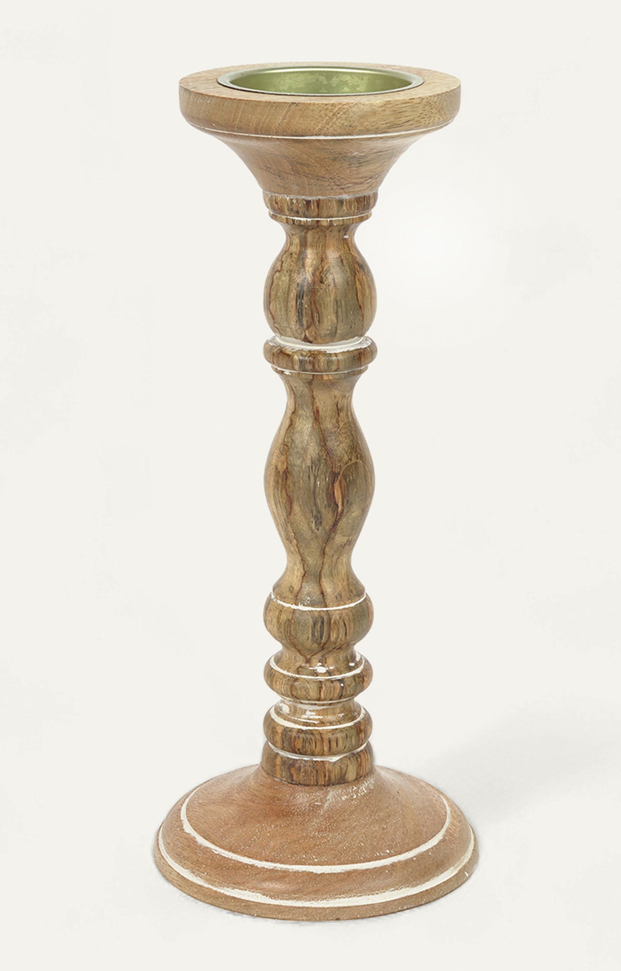 Natural Wood Candle Stand - Medium