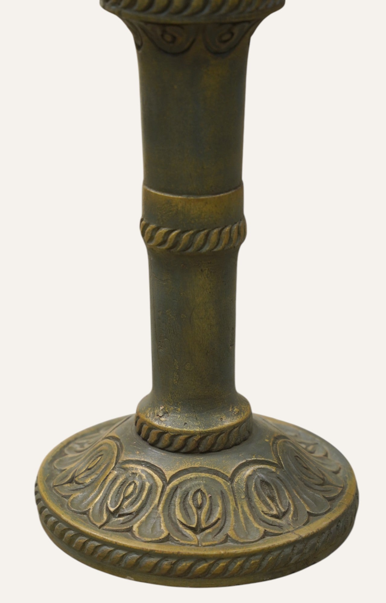Decorative bronze candle holder