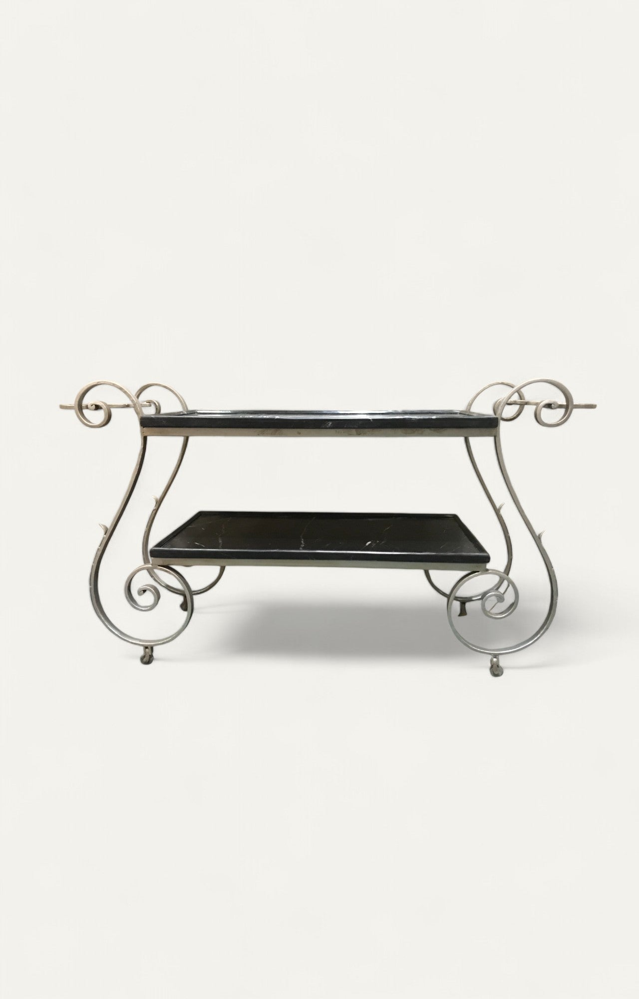 2 Tier Marble & Iron Console