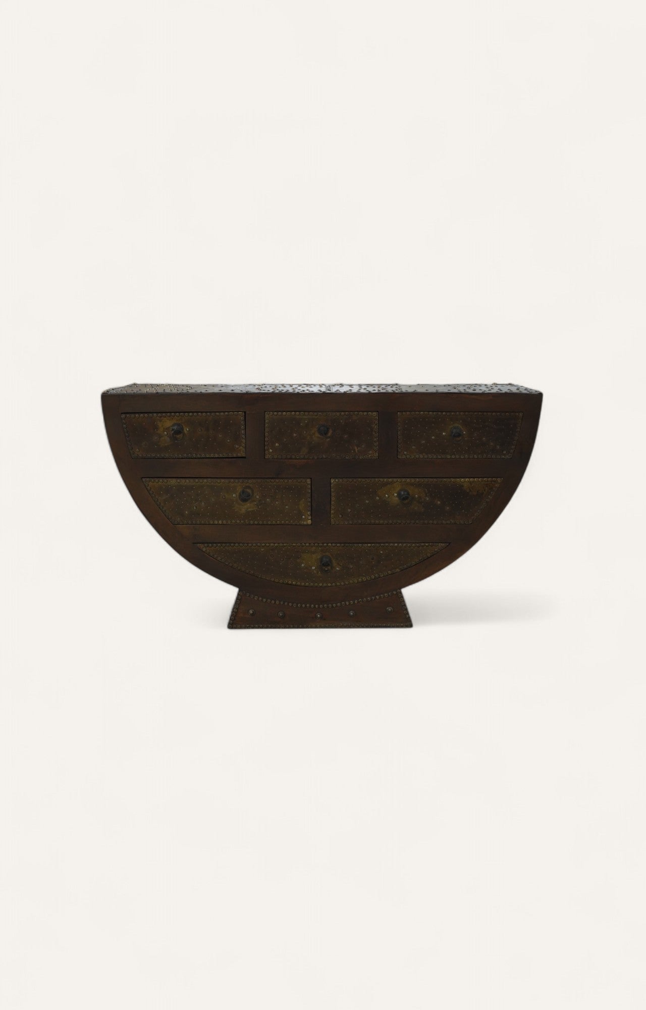 Brass-Studded Vintage Chest of Drawers