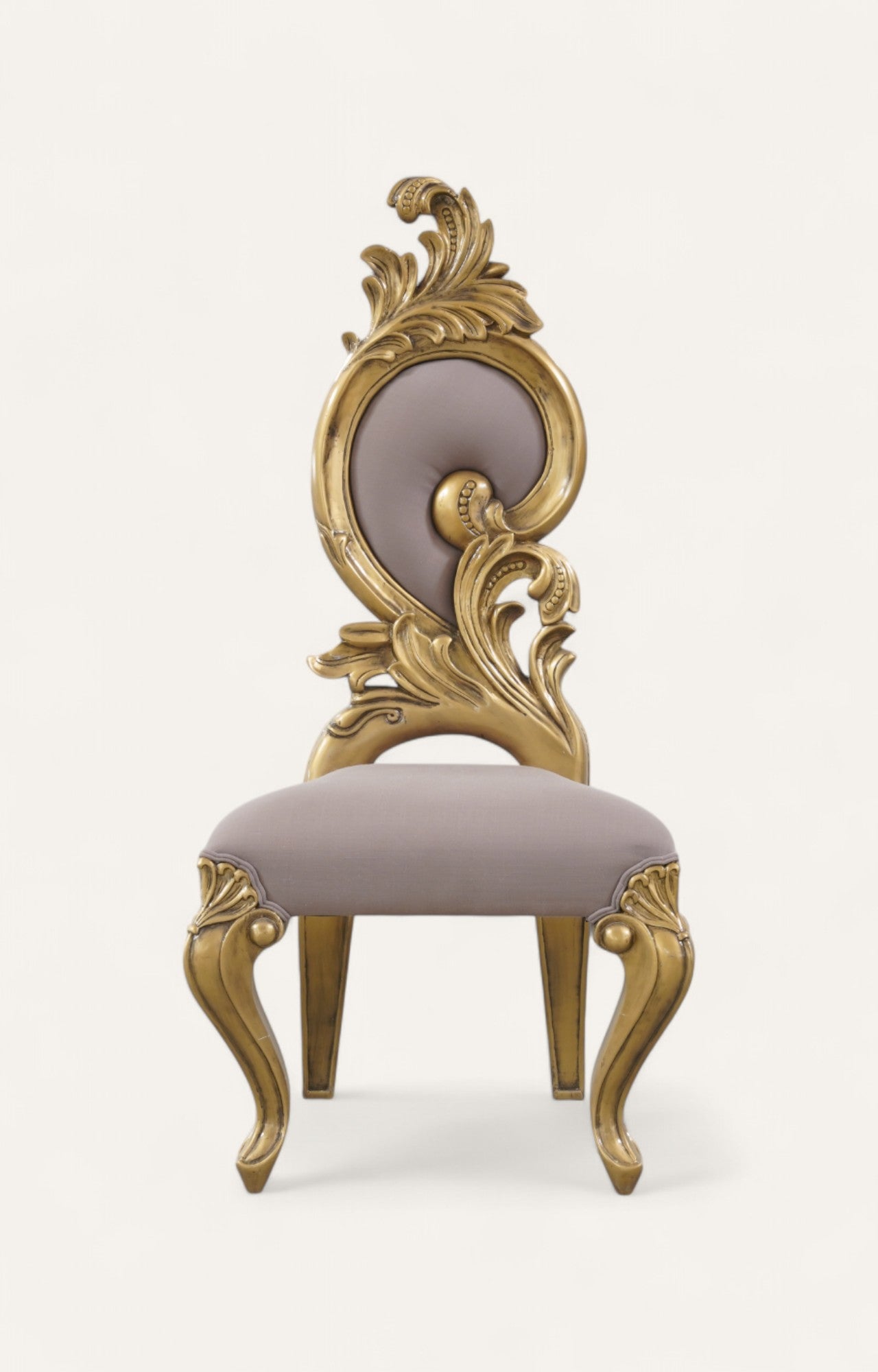 chair with gold intricate design