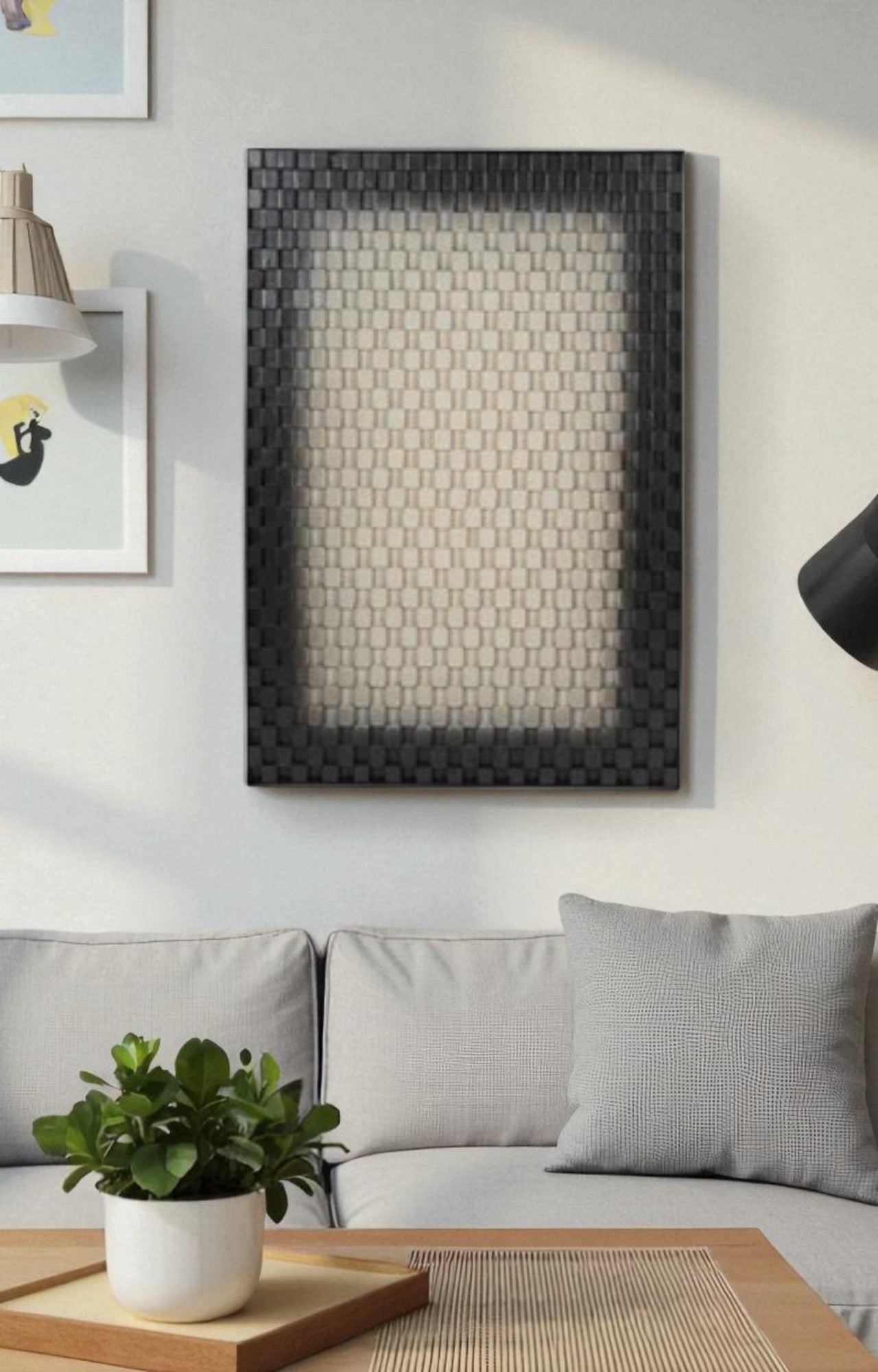 Black And White Embossed 3d Wall Art