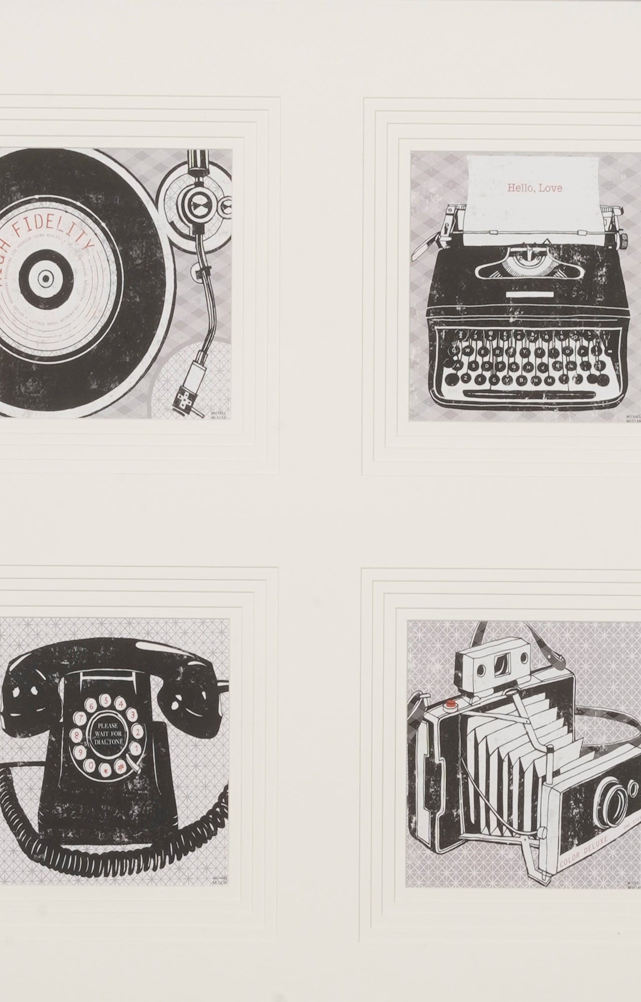 Retro grid Stencil 