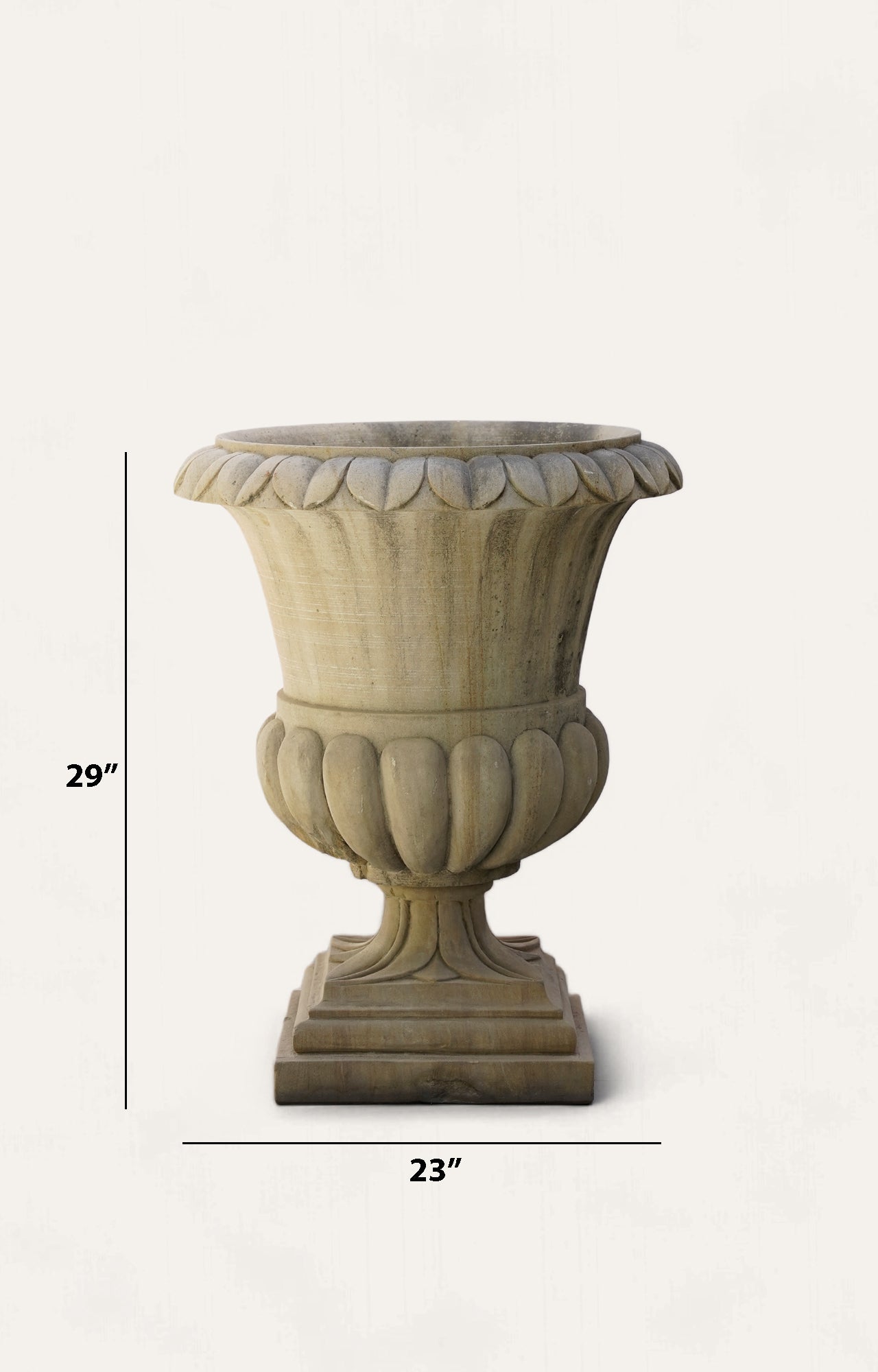 Decorative Floral Sand Stone Urn Planter