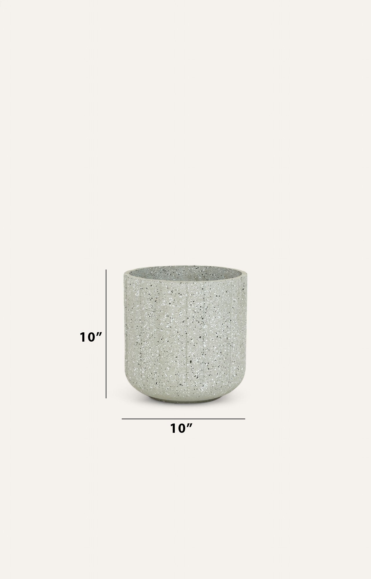 Round Shape Grey Resin Planter