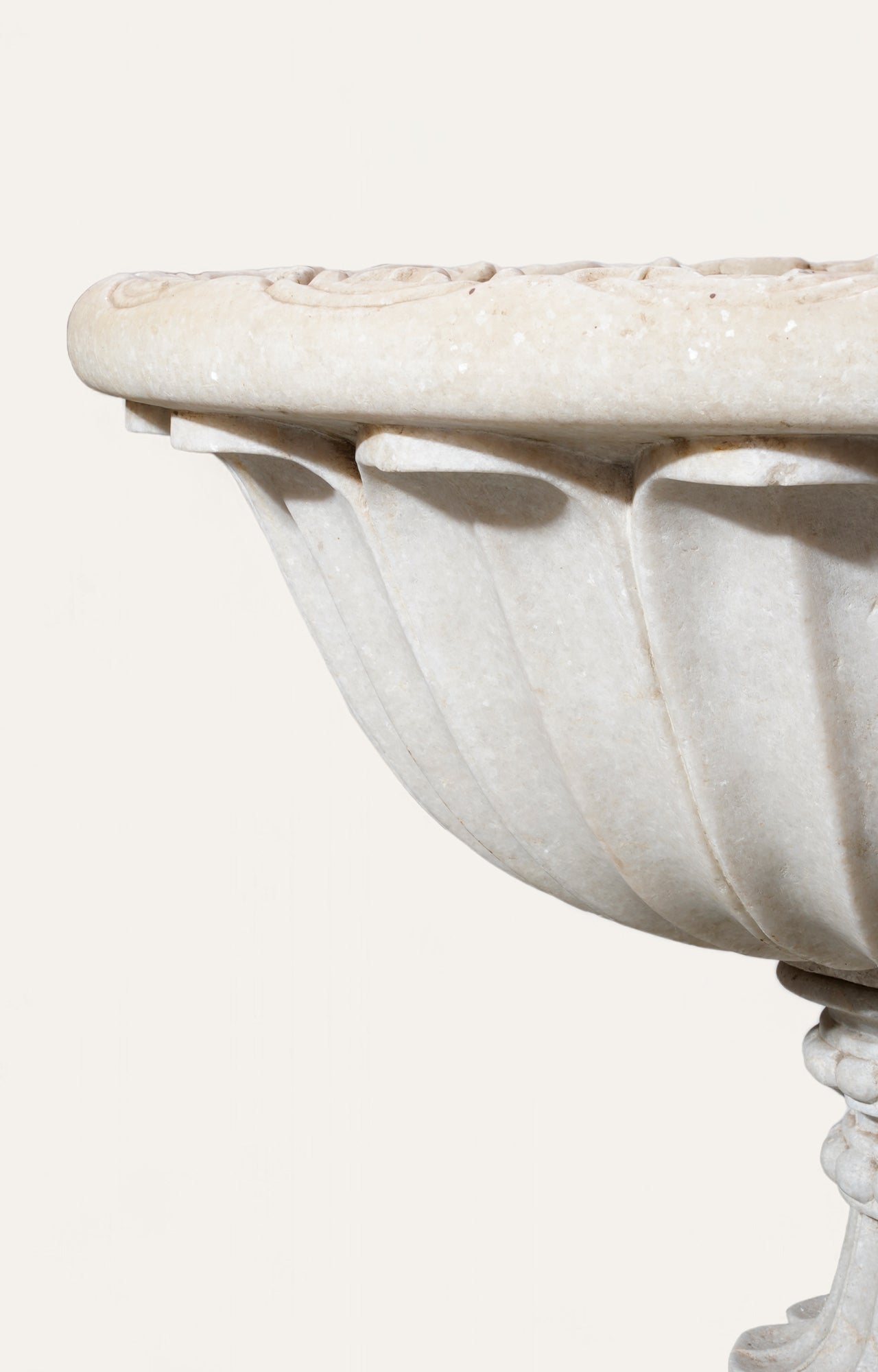 Floral Textured Marble Pot