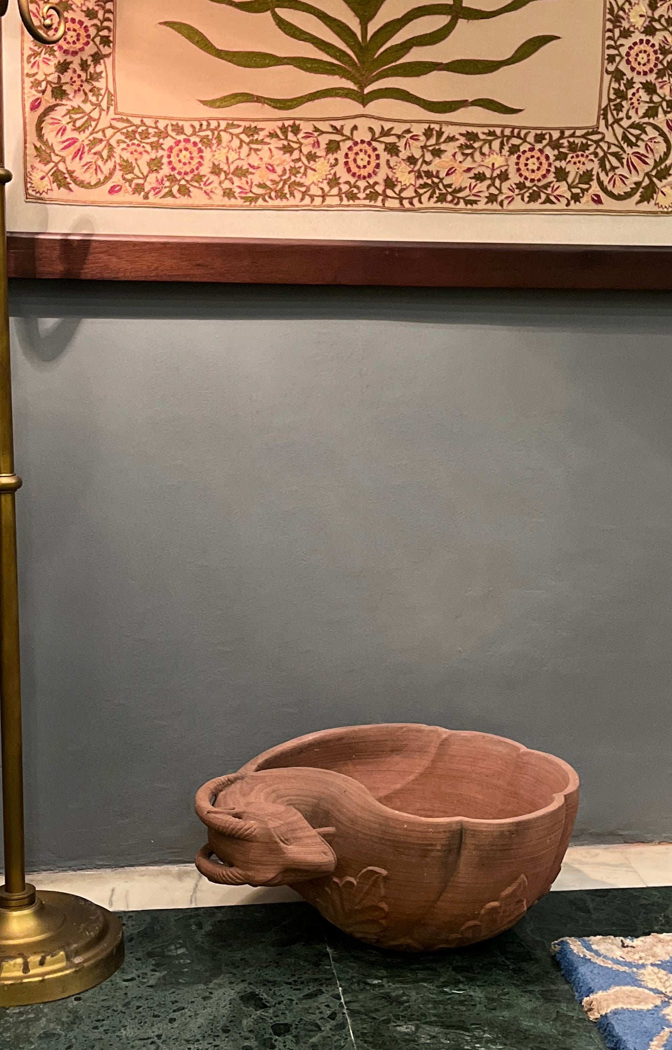 Rams Head Red Stone Planter table decor