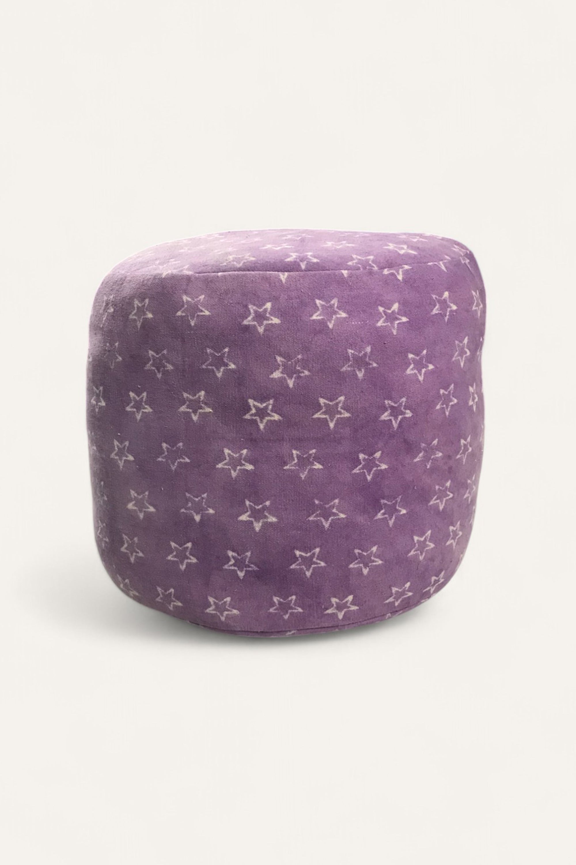 Starry Night Block Print Pouf Ottoman