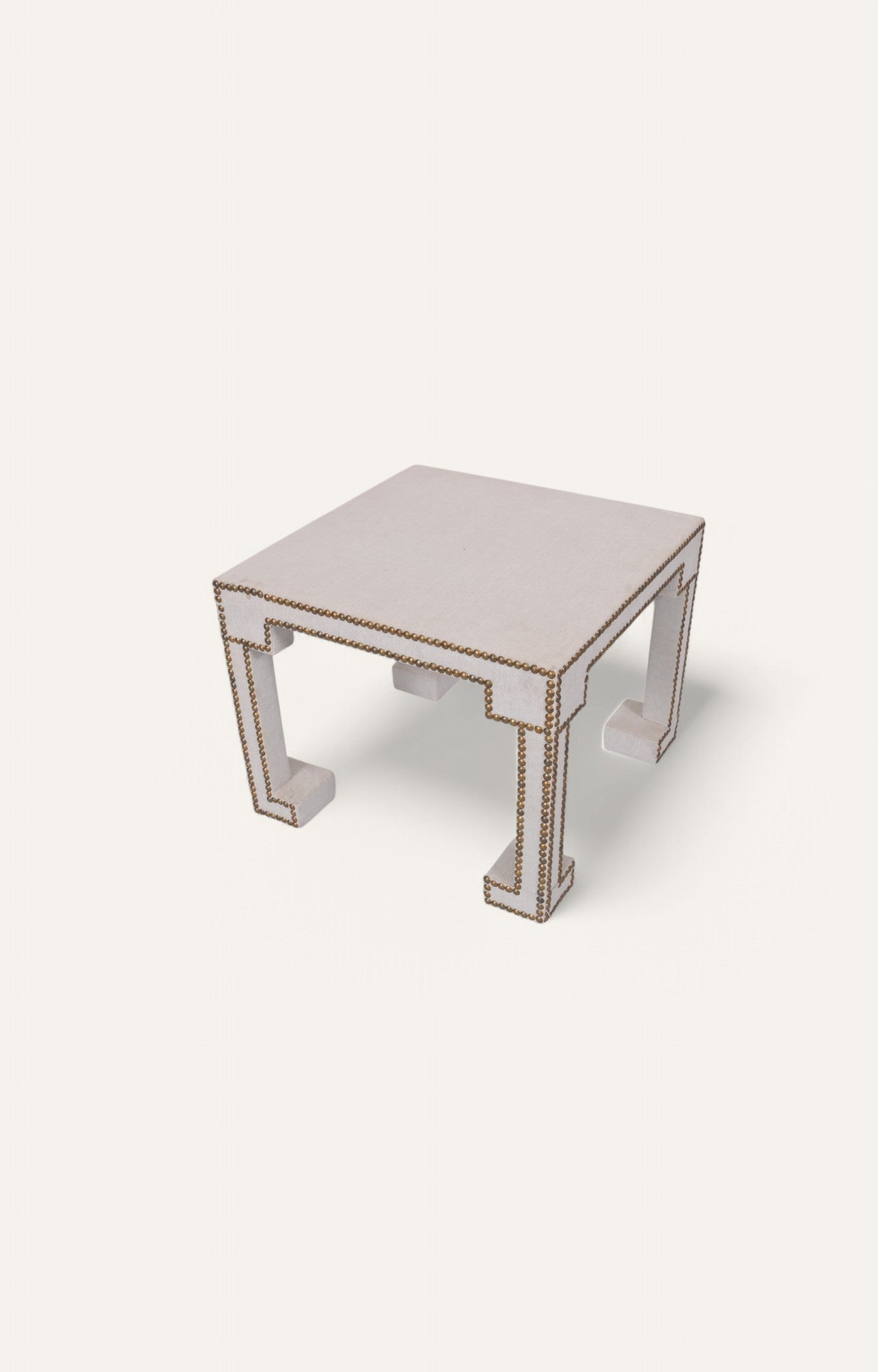 Side Table with Brass Rivet Accents