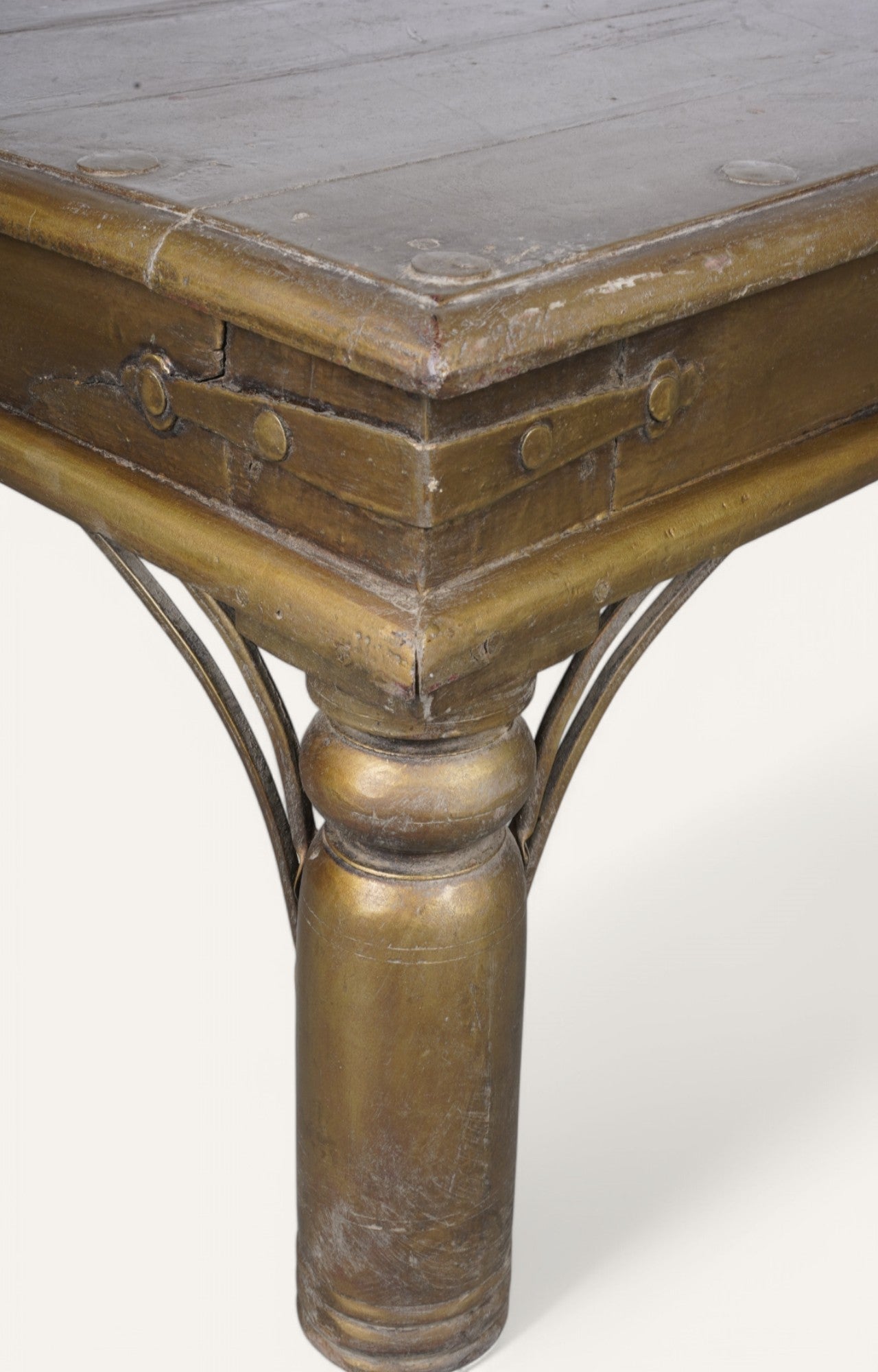Wood and Brass Side Table