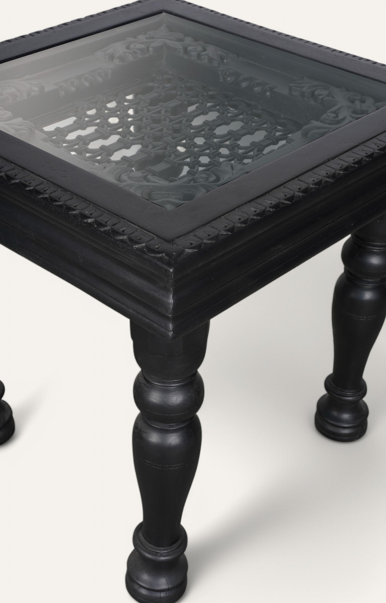 Side Table with Glass Top